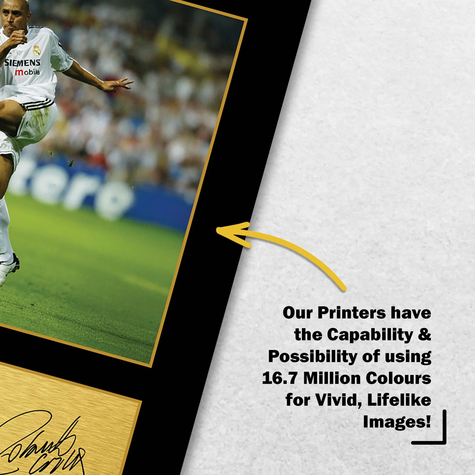 HWC Trading Roberto Carlos Real Madrid Zdjęcie Z Autografem A4 Drukowanie