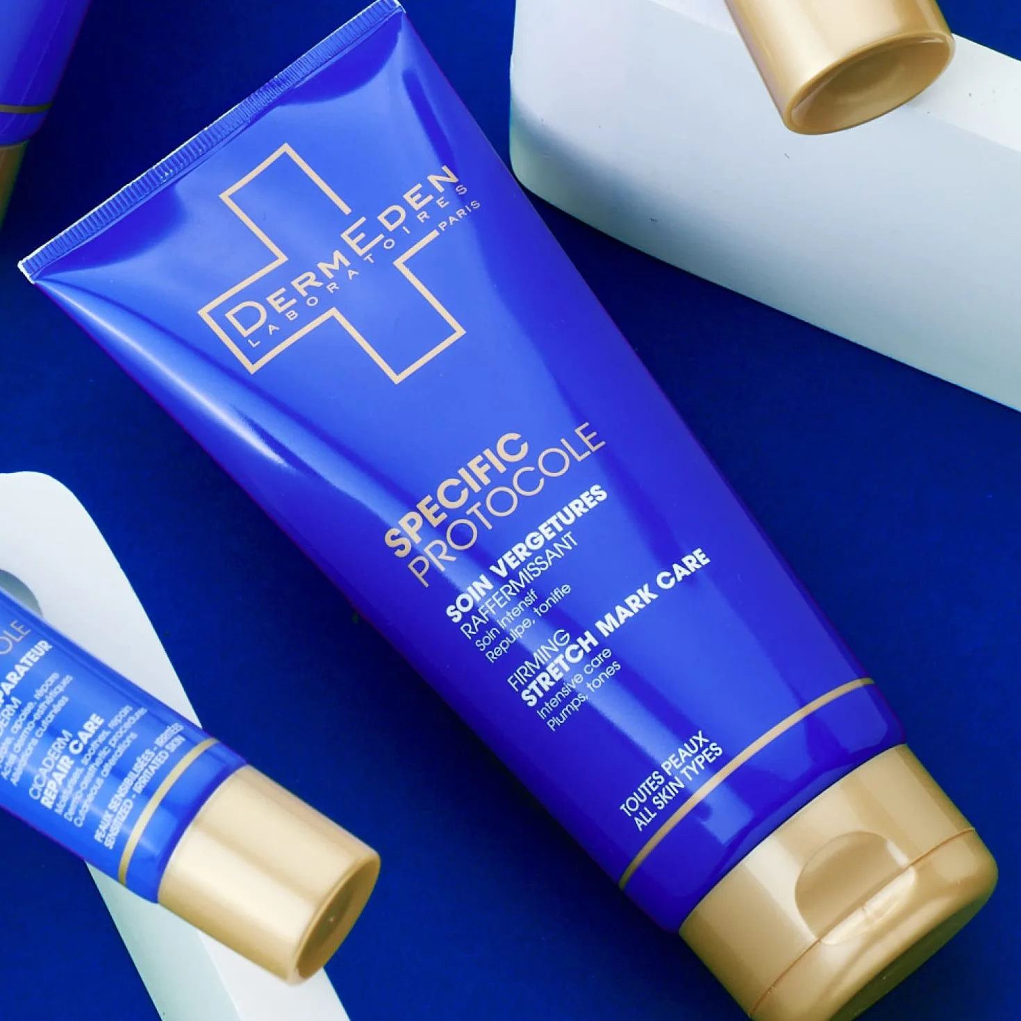 DermEden – Firming Stretch Mark Care 200 ml – działa przeciwko rozstępom i utracie jędrności, nawilża, redukuje i ujędrnia przebarwienia skórne, wyprodukowano we Francji przez nasze laboratoria