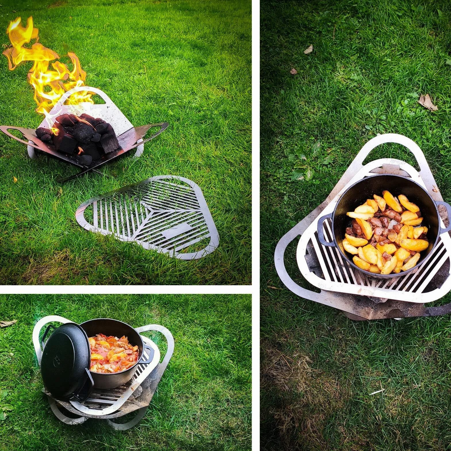 Garnek żeliwny 4 l typu Dutch Oven Ø 24 cm, z pokrywką patelnia 2 w 1, zestaw do pieczenia chleba, zupy, garnek do duszenia, podwójna funkcja, pokrywa/patelnia do smażenia do kuchni, na kemping