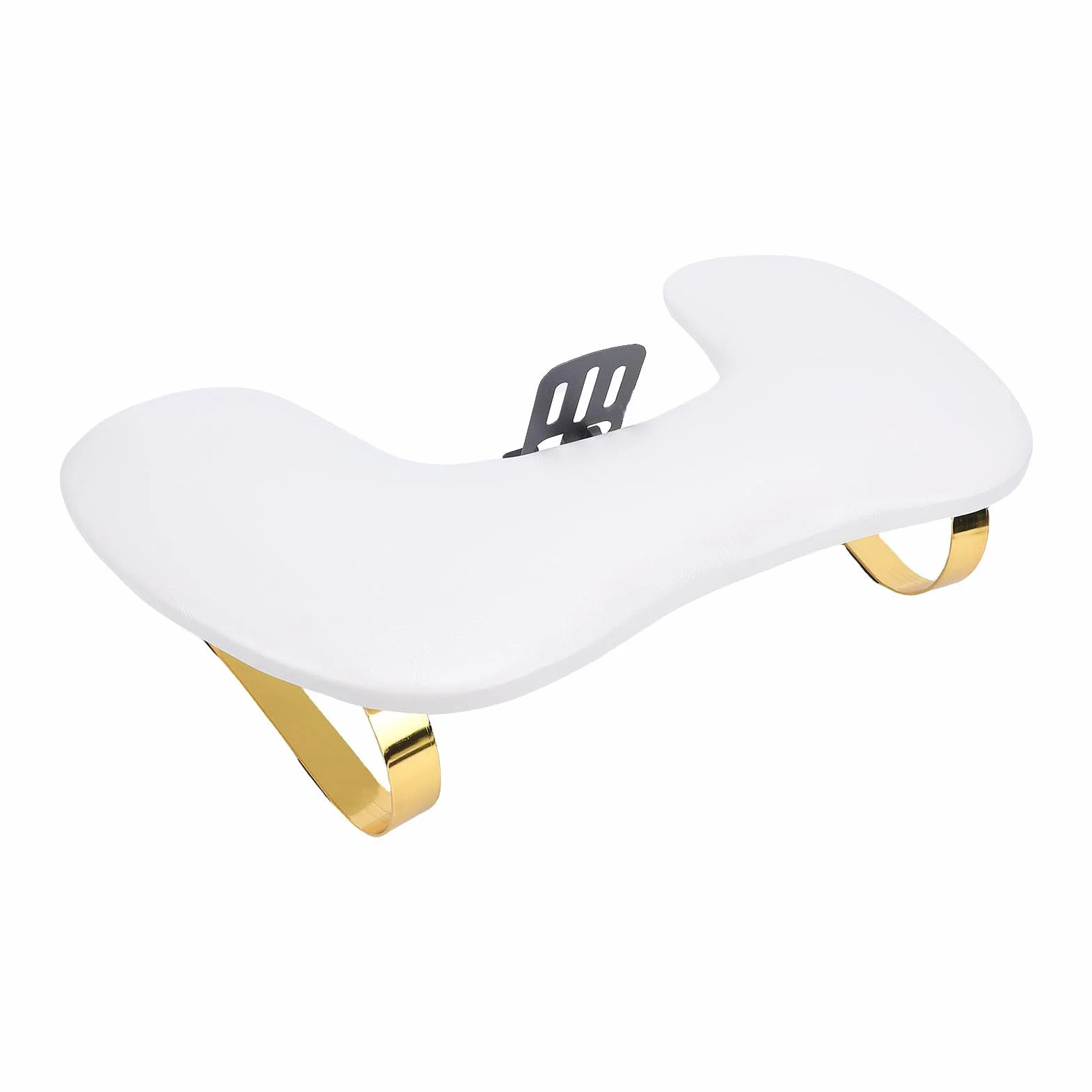 Goshyda Podłokietnik do Manicure w Kształcie Litery U do Paznokci Tech, Ergonomiczny Podłokietnik Paznokci z Regulowanym Uchwytem na Telefon (WHITE)