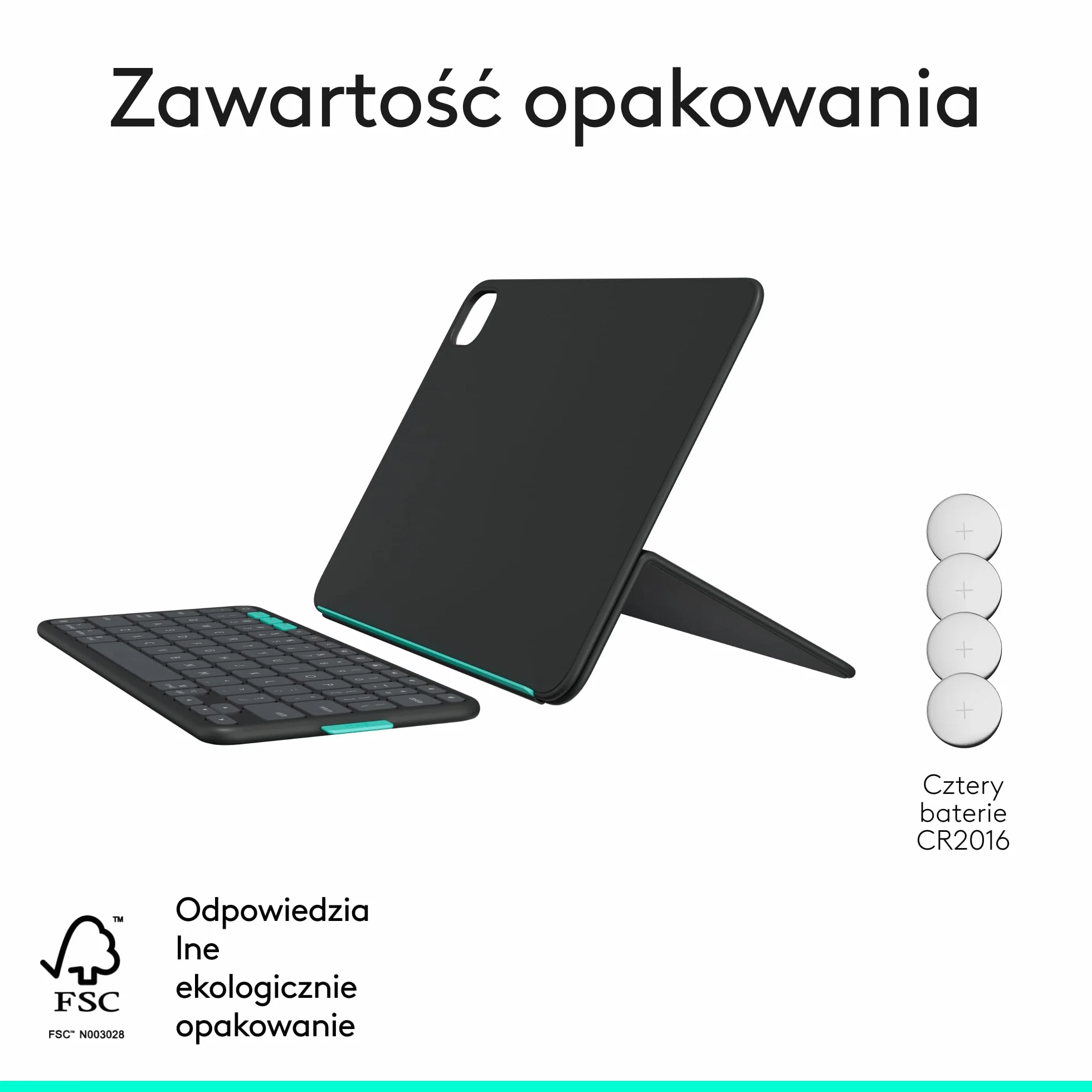 Logitech Flip Folio, etui z klawiaturą do iPada Pro 11 cali (M4 i M5) i iPada Air 11 cali (M2 i M3) (5. generacja — 2024) – chowane etui ochronne do obsługi wielu urządzeń, QWERTY US INT'L – grafitowe
