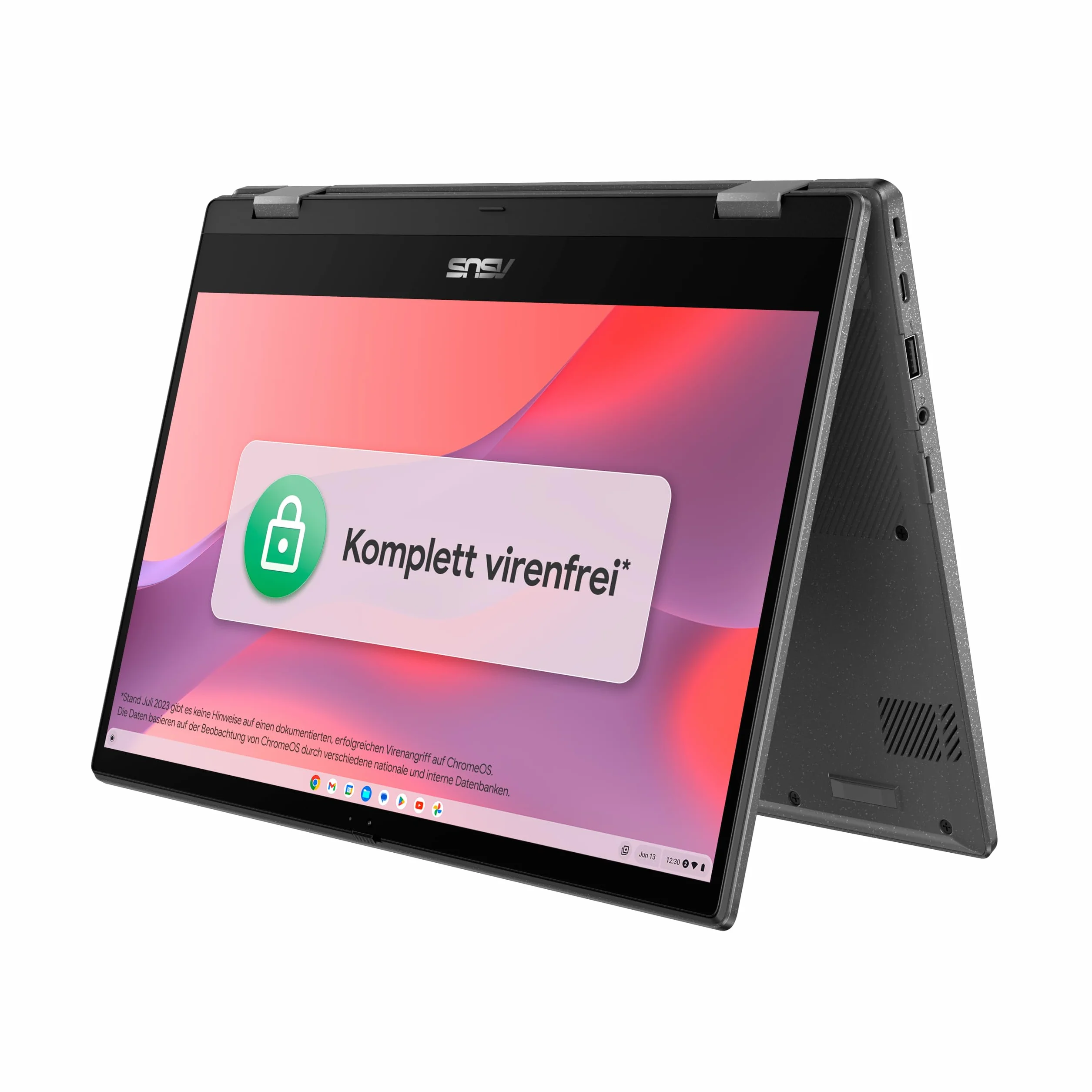 ASUS Chromebook Flip CM1 laptop | 14" Full HD 16:9 IPS Touch Display | MediaTek Kompanio 510 | 8 GB RAM | 128 GB eMMC | ARM G52 MC2 | ChromeOS | klawiatura QWERTZ | Gravity Grey