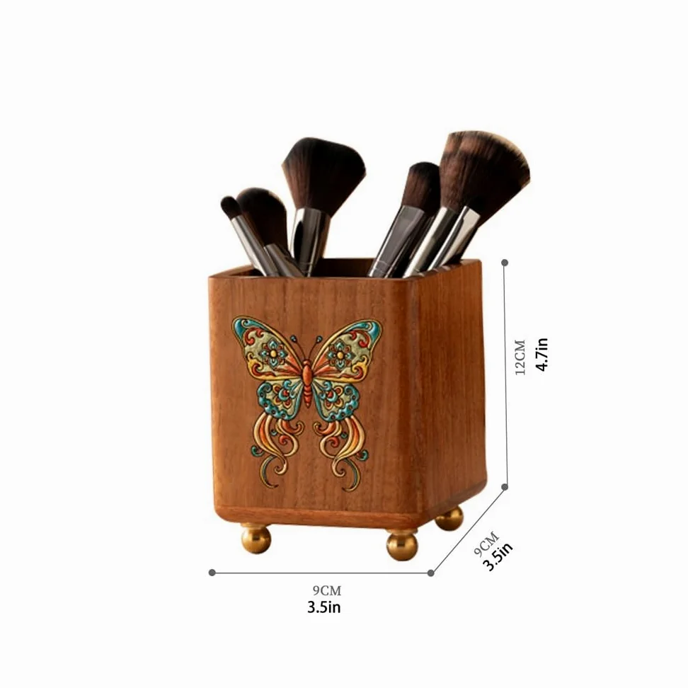 Organizer na pędzle do makijażu, uchwyty na szczoteczki do zębów, pojemnik na ołówki na biurko, wielofunkcyjny kubek na pędzle do makijażu w stylu vintage
