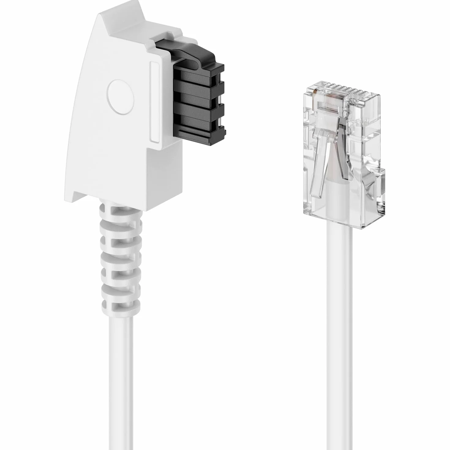 deleyCON 6m Kabel Połączeniowy Routera TAE-F do RJ45 (8P2C) Kompatybilny z Routerem Internetowym DSL ADSL VDSL Fritzbox do Gniazda Telefonicznego TAE - Biały
