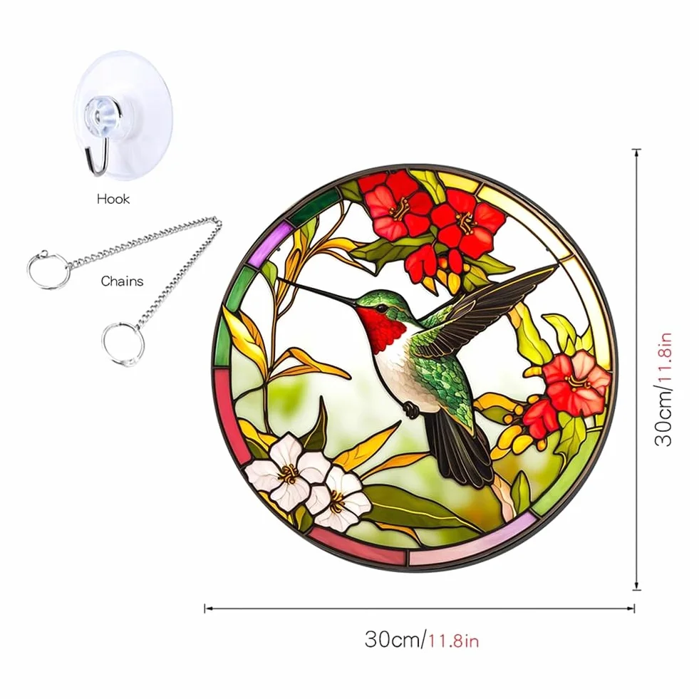 Witraż Suncatcher Ptak Akryl z Haczykiem Prezent Urodzinowy