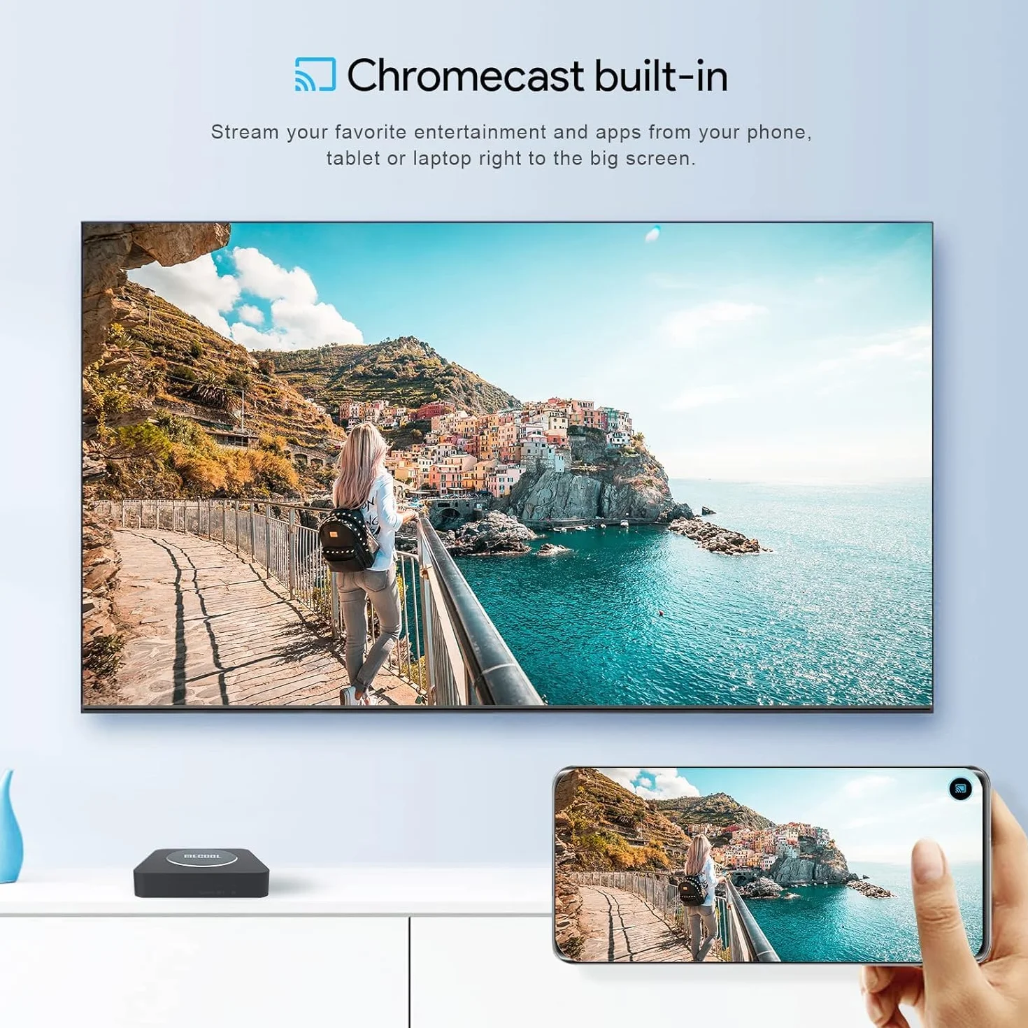 ZUMKUNM MECOOL KM2 Plus Android 11 Netflix and Goolge certyfikowany odtwarzacz multimedialny 2G RAM 16G ROM Prime Video 4K Supporting