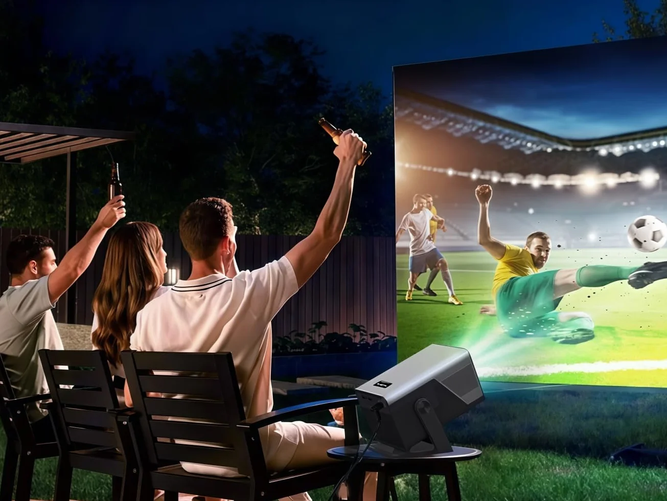 2026 nowy projektor 2000ANSI Smart Projektor Full HD Native 1080p Android14, wbudowane aplikacje autofokus/obsługa Keystone 4K, projektor kina domowego WiFi6 i Bluetooth 5.4, do iOS/Switch/PS5