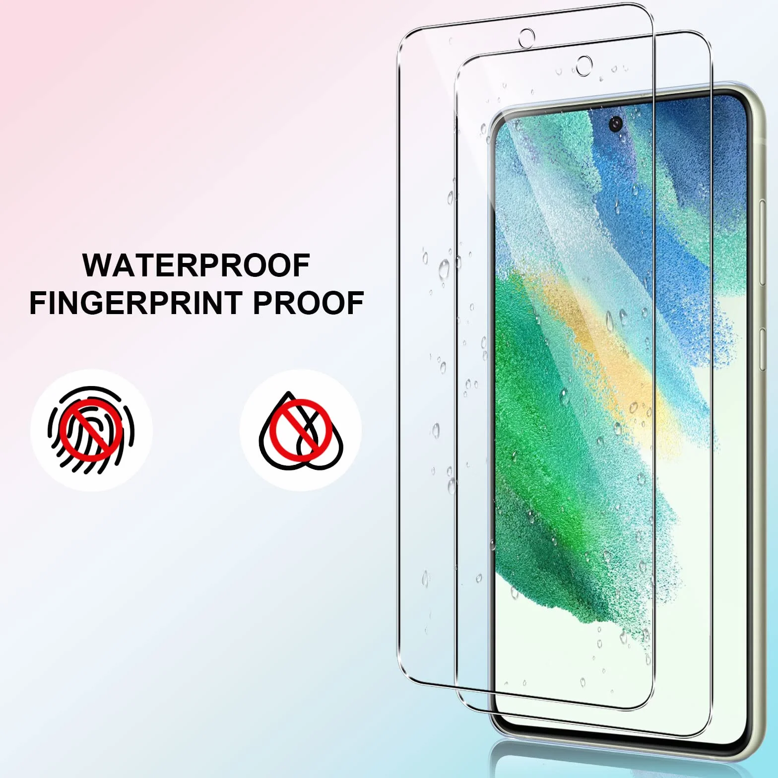 Pnakqil 2 sztuki szkła hartowanego do Samsung Galaxy S21 FE 5G, 6,4 cala, 2 sztuki, folia ochronna na ekran 9H, twardość, odporność na zarysowania, bez pęcherzyków powietrza, łatwa instalacja, 0,33