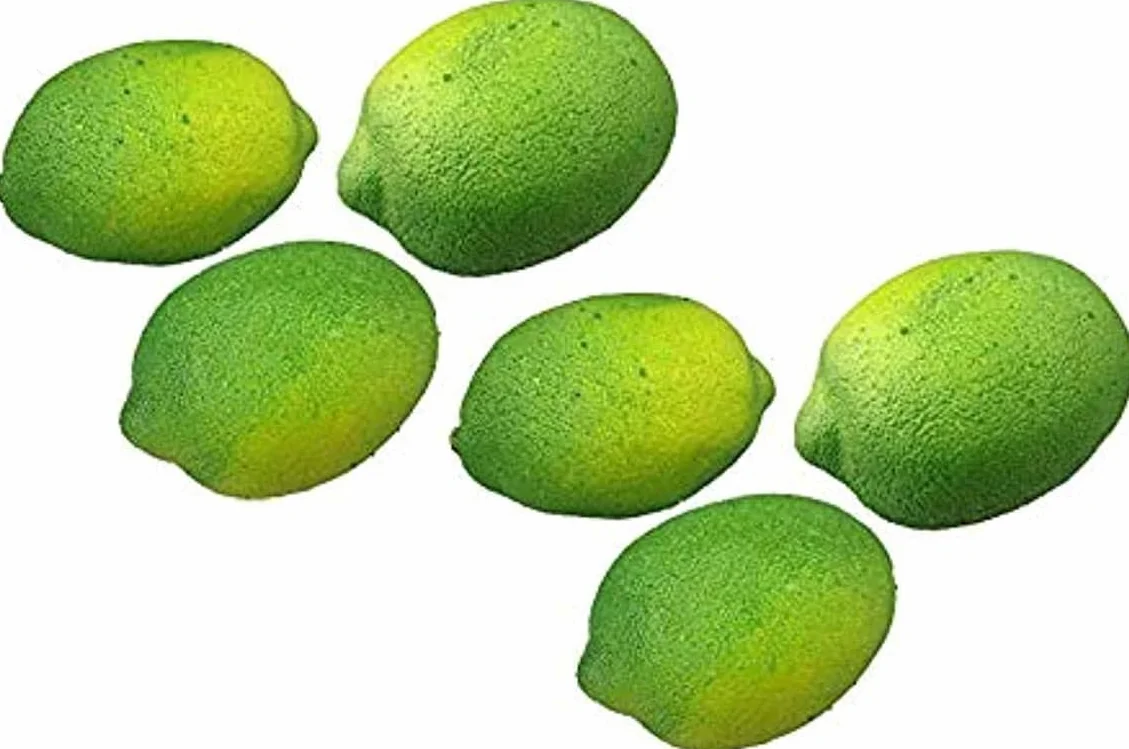 Sztuczna zielona cytryna/limonka, 6 sztuk – realistyczne plastikowe owoce, owoce do dekoracji, witryny sklepowej, gospodarstwa domowego, kuchni, na imprezę, do hotelu, kuchni do zabawy, zielona