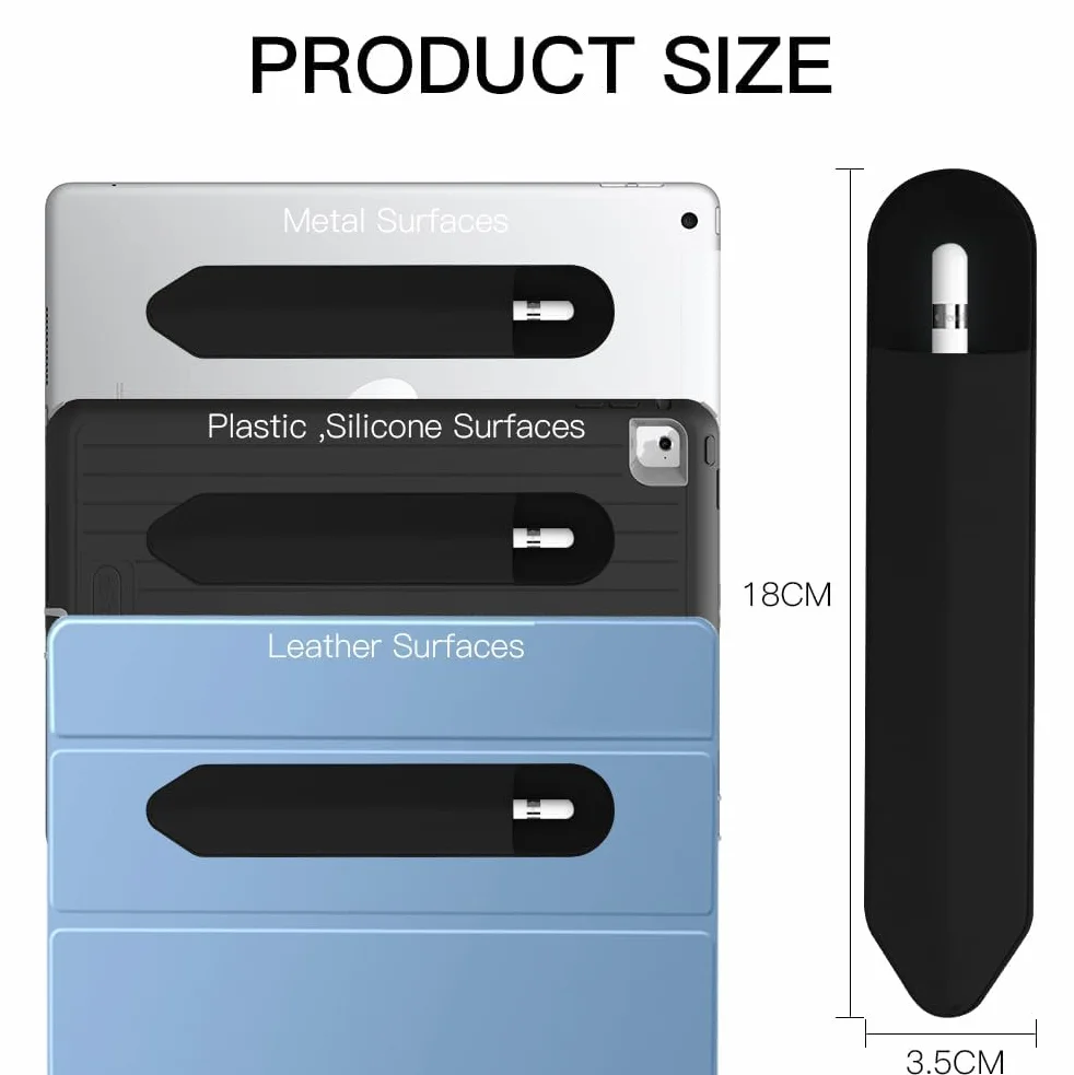 flintronic Uchwyt na ołówki, zdejmowany, samoprzylepny uchwyt na ołówki, kompatybilny z Apple Pencil 2. i 1. generacji, elastyczny piórnik do rysików (czarny)