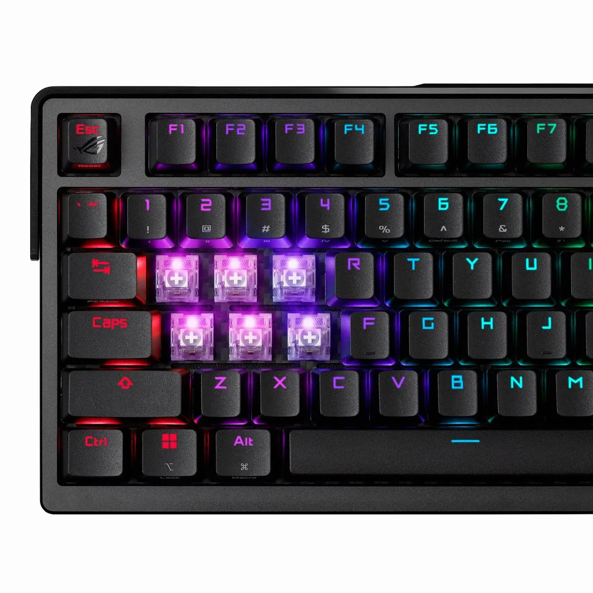 ASUS ROG Azoth Extreme klawiatura do gier 75% (układ QWERTZ, mechaniczne przełączniki ROG NX, ekran dotykowy OLED, potrójne pokrętło sterujące, bezprzewodowa przez Bluetooth, 2,4 GHz RF bezprzewodowa