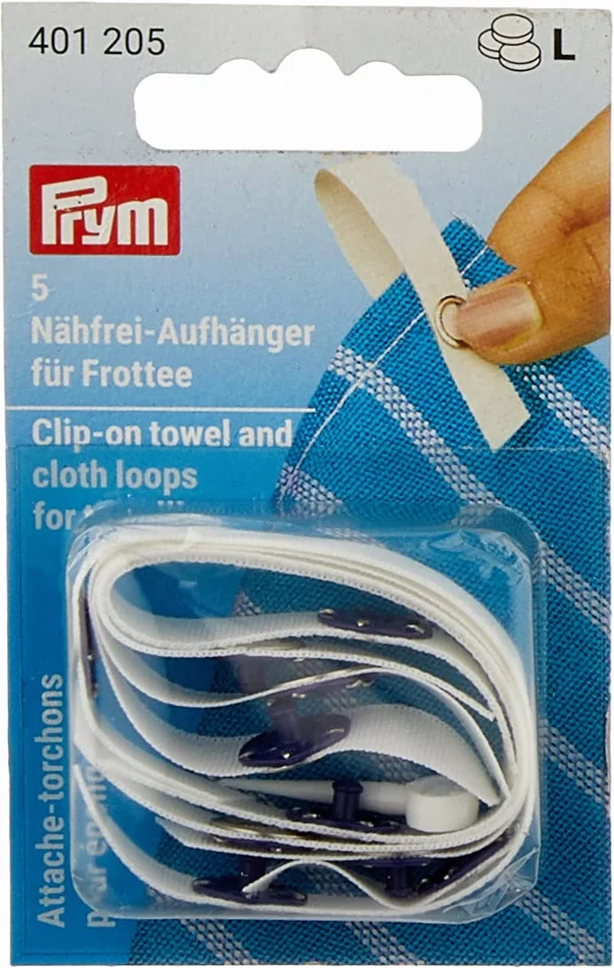 Prym - Prym Przypinany Ręcznik i Pętelki z Tkaniny do Ręczników - 5 Sztuki