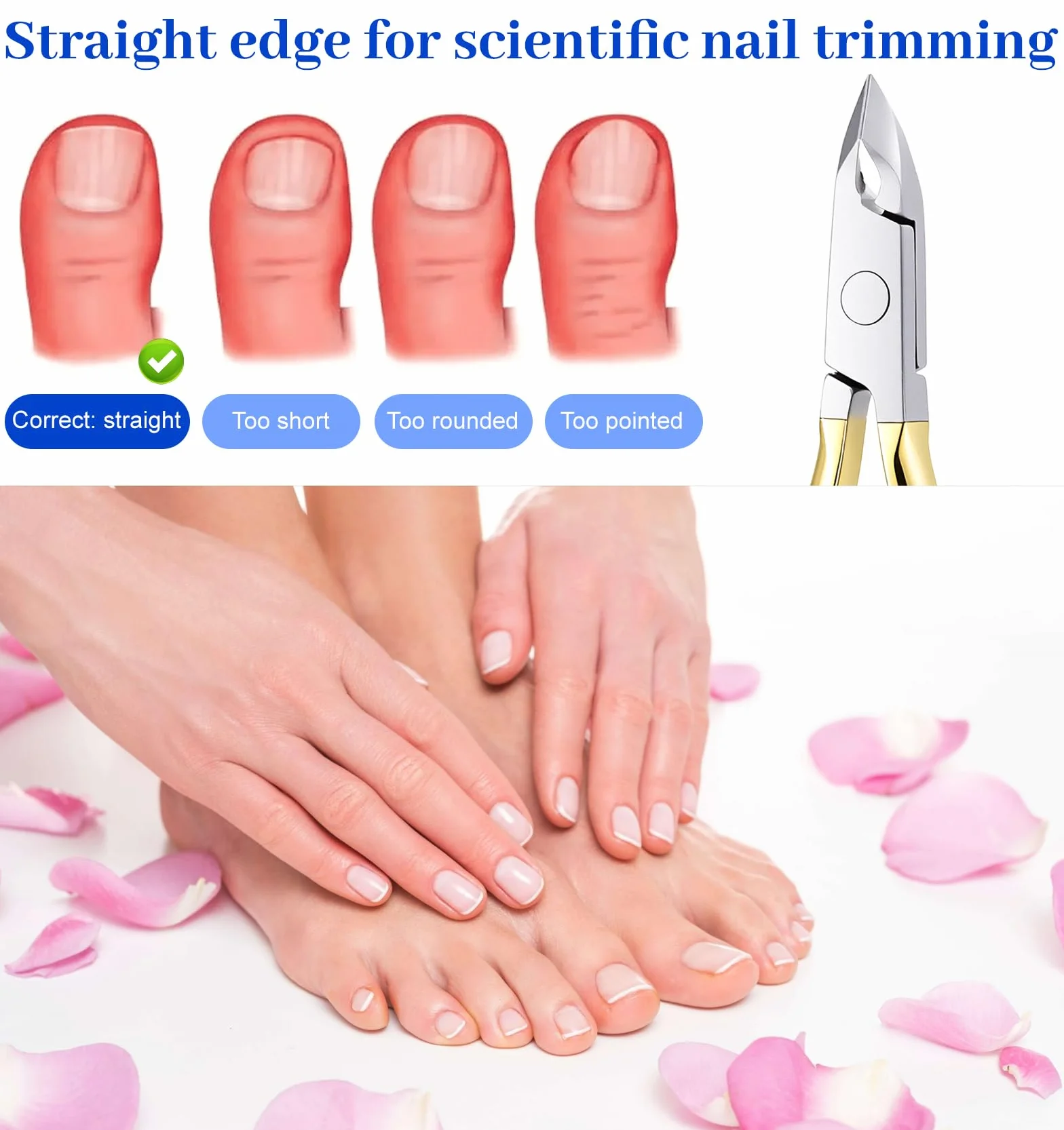 Szczypce do paznokci stóp, profesjonalne cążki do paznokci stóp do mocnych i wrastających paznokci, szczypce do pedicure do paznokci stóp i palców, wysokiej jakości stal nierdzewna