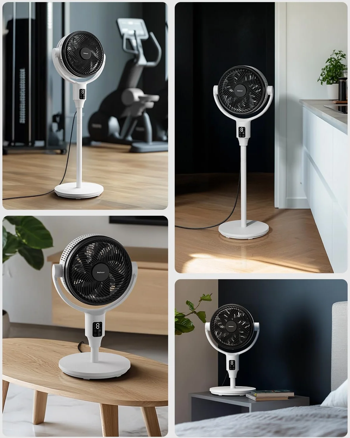 Pro Breeze AirFlo 111 cm wentylator stojący hybrydowy cichy 29 dB LED aplikacja pilot