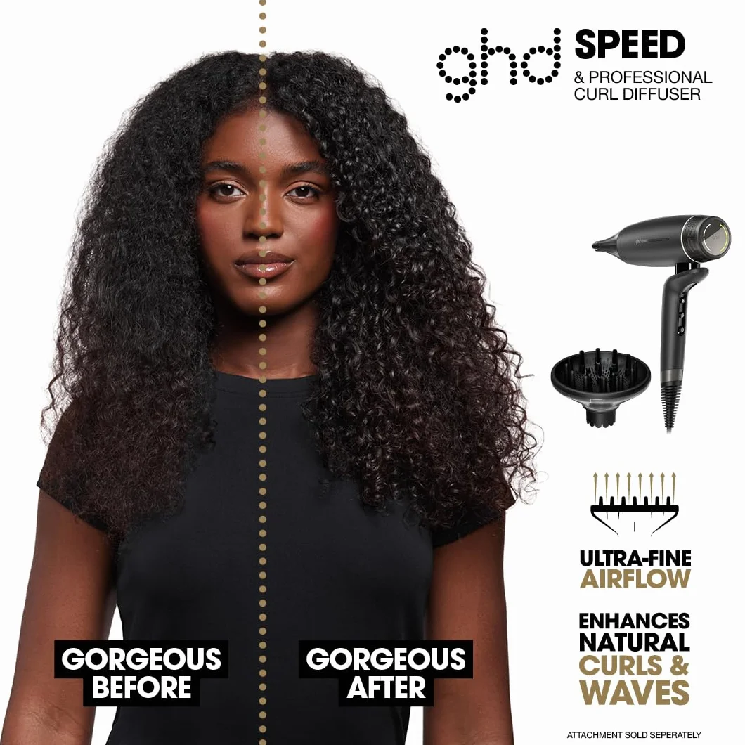 ghd Dyfuzor koncentratora suszarki do włosów Speed – profesjonalna precyzyjna stylizacja, 66 mm w kolorze czarnym, silne połączenie magnetyczne, chłodny w dotyku, zwiększony połysk i kształt - do