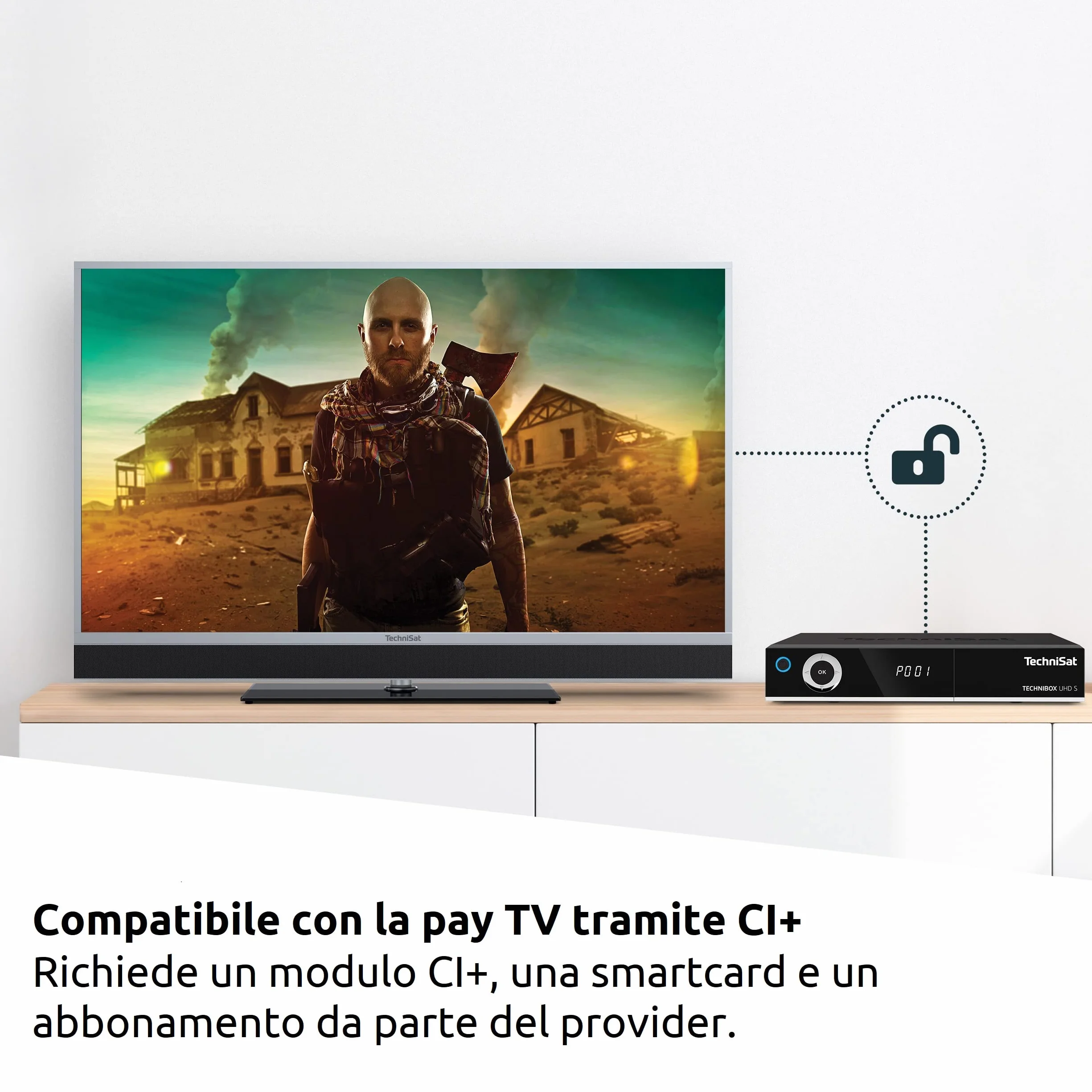 TechniSat TECHNIBOX UHD S - Odbiornik 4K Sat z podwójnym tunerem (DVB-S / DVB-S2, sterowanie głosowe Alexa, Smart TV, sterowanie aplikacją, funkcja nagrywania PVR, WLAN, LAN, CI +, USB 3.0) czarny