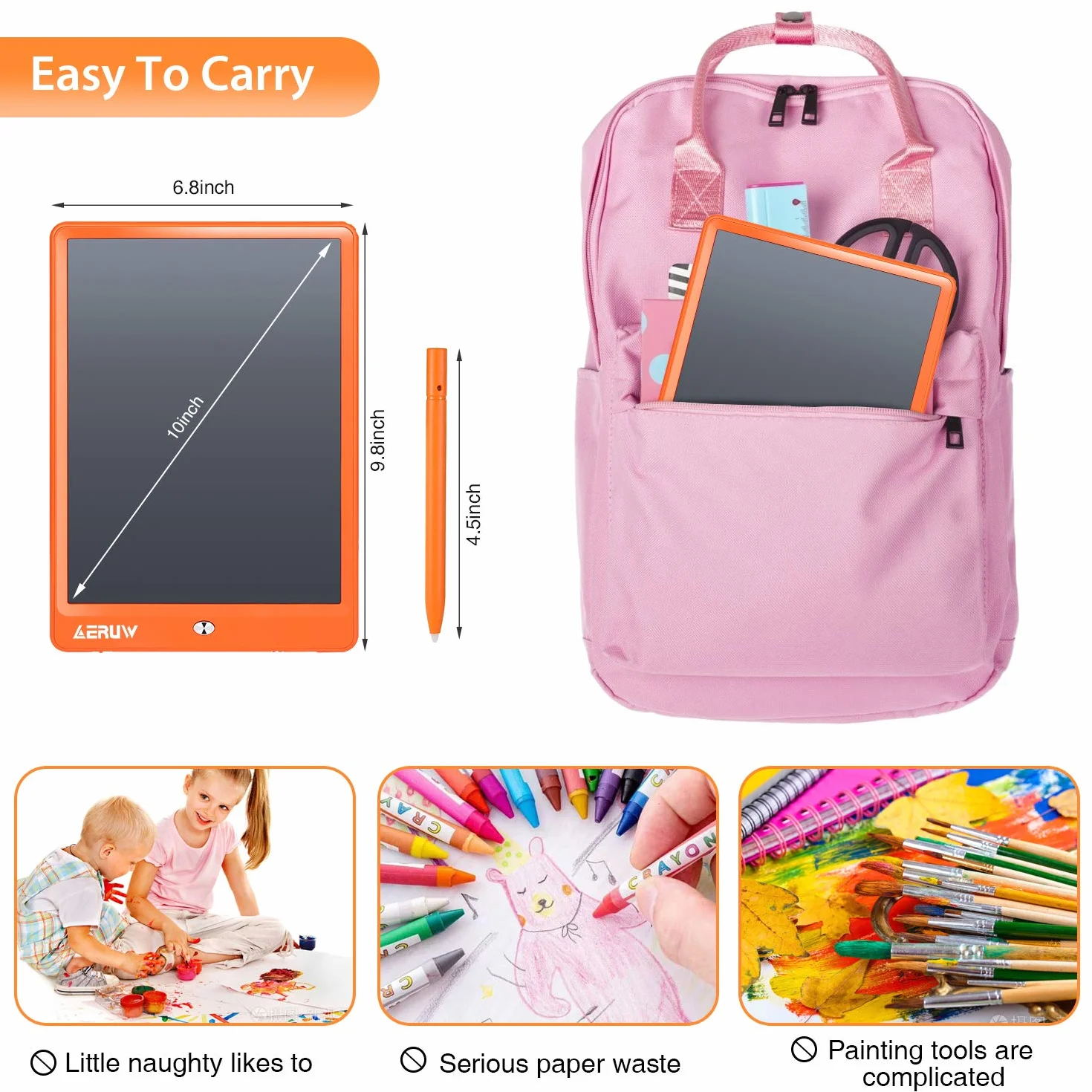 Tablet do pisania LCD Kolorowy 10-calowy elektroniczny grafika Doodle Board eWriter Podkładka do rysowania z blokadą pamięci Prezent dla dzieci i dorosłych Home School Office Tablet
