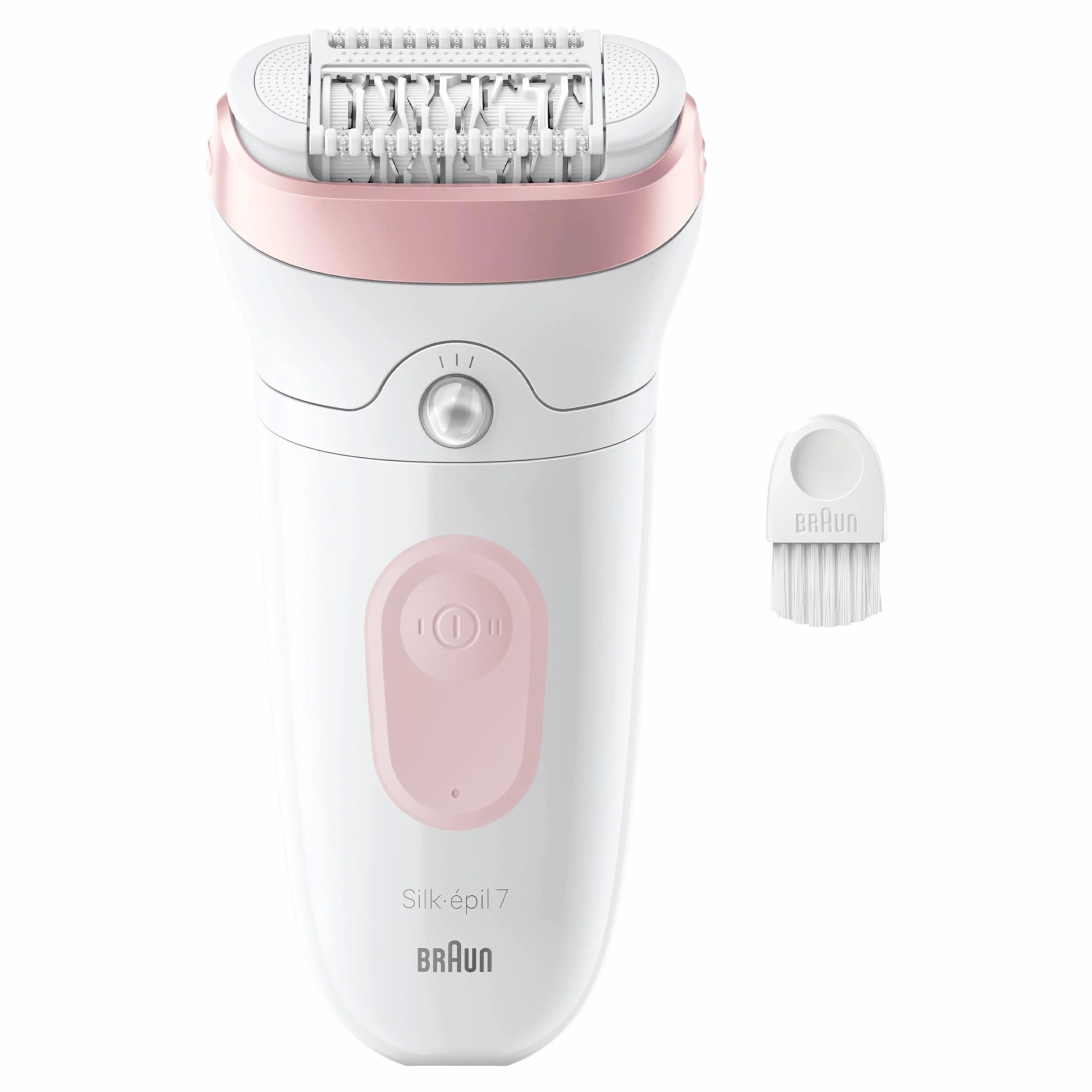Braun Silk·Épil 7 7-000 Depilator z Szeroką Głowicą Do Łatwego Usuwania Włosów, Na Mokro i Na Sucho, Gładka Skóra Przez Długi Czas, Biały/Flamingo