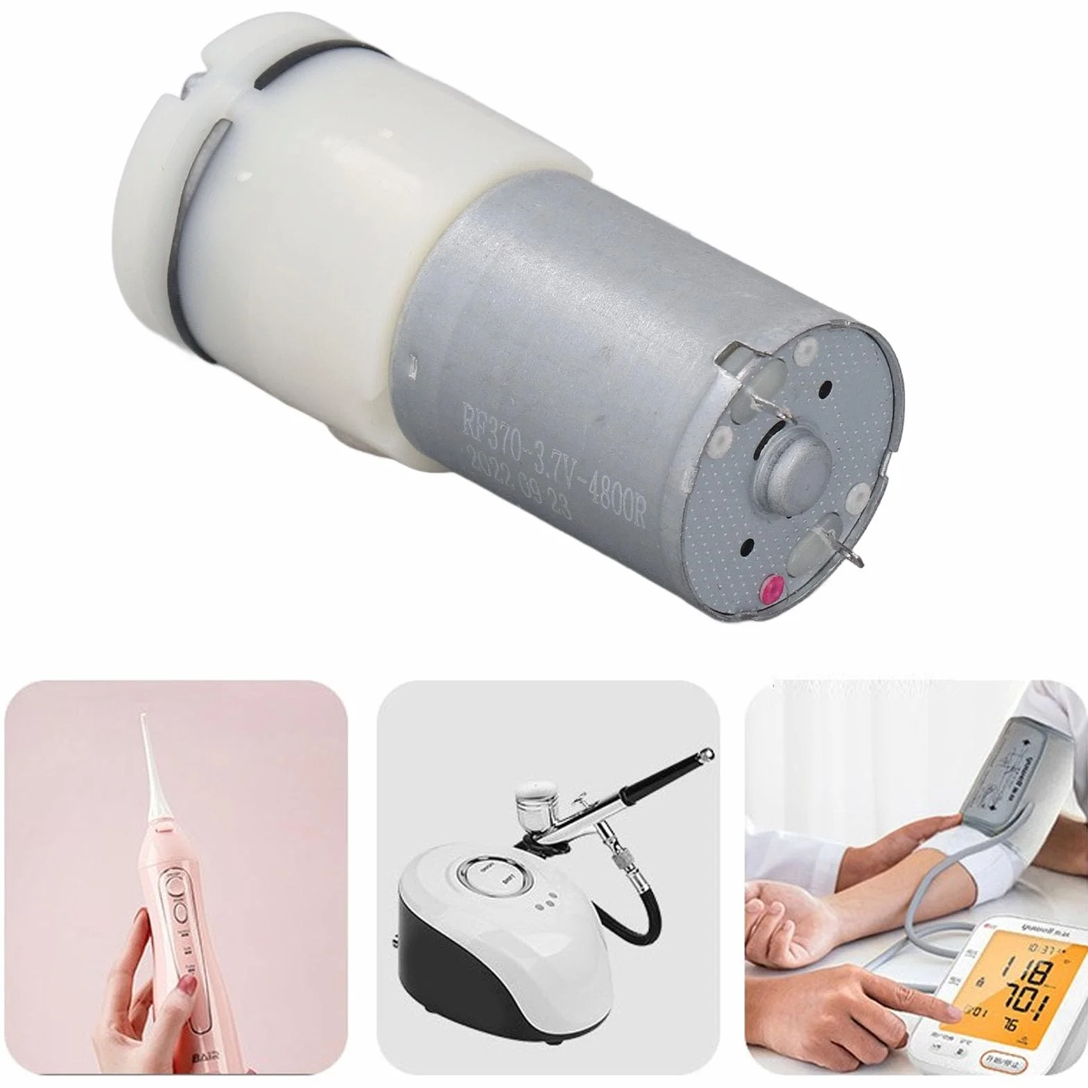 Mini Pompa Powietrza Mikro Pompa Próżniowa DC3.7V Plastik Duży Przepływ 2 Otwory Cicha