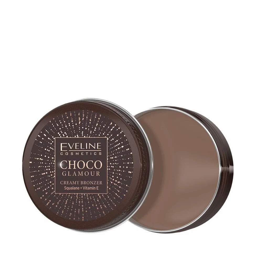 Eveline Cosmetics Choco Glamour Cream bronzer z skwalanem i witaminą E do konturowania i nawilżania
