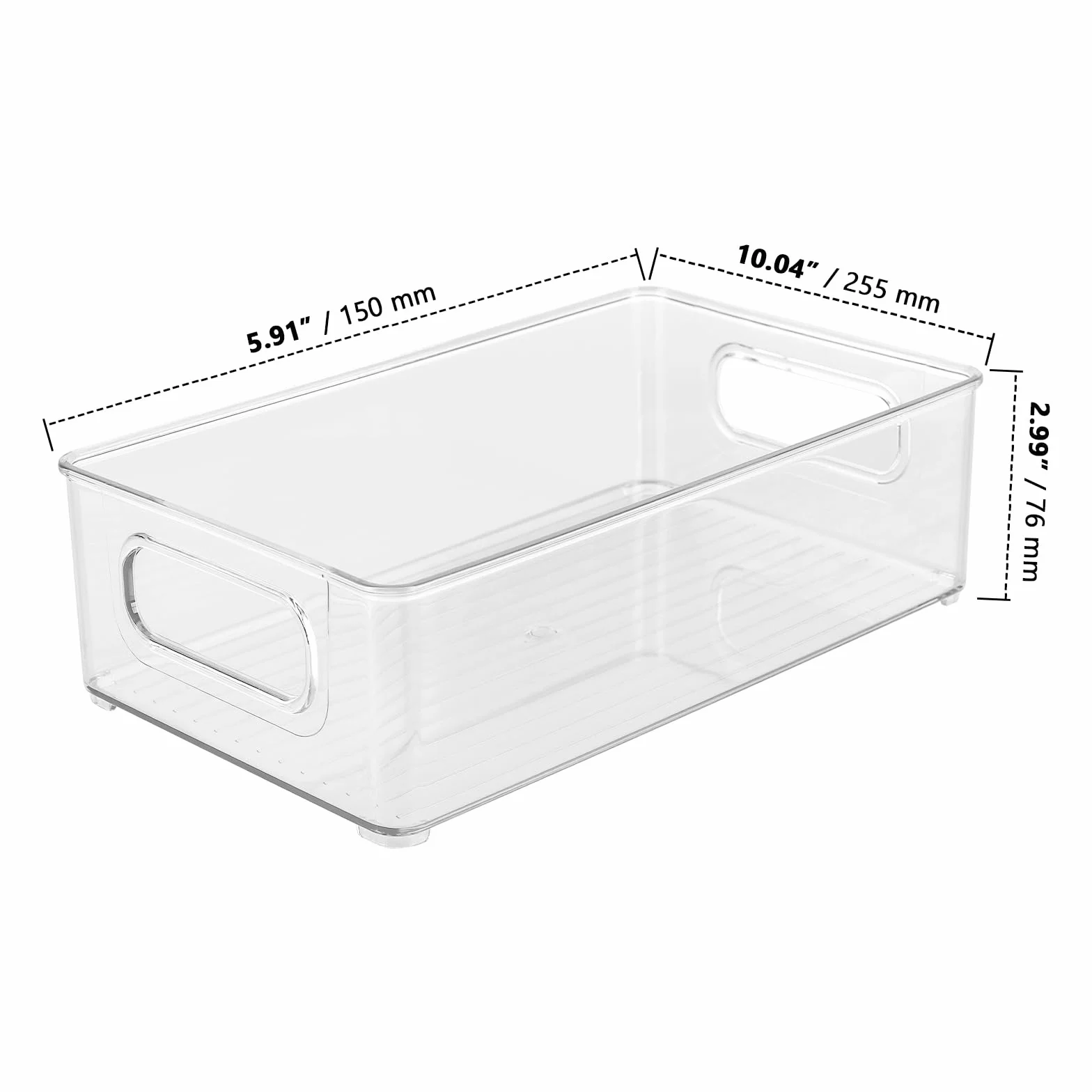 ZOENHOU 3 organizery do lodówki 25,5x15x7,6 cm przezroczyste pudełka do przechowywania z uchwytem
