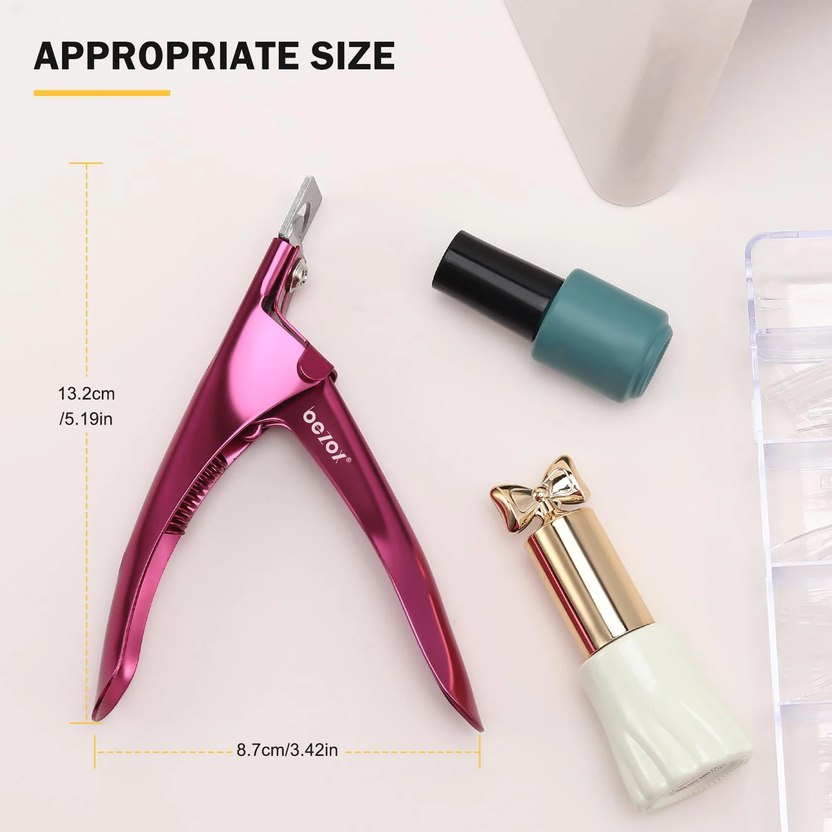 BEZOX Obcinacz do paznokci, obcinacz do paznokci akrylowych, sztucznych paznokci, nierdzewne, ostre, profesjonalny manicure, pedicure