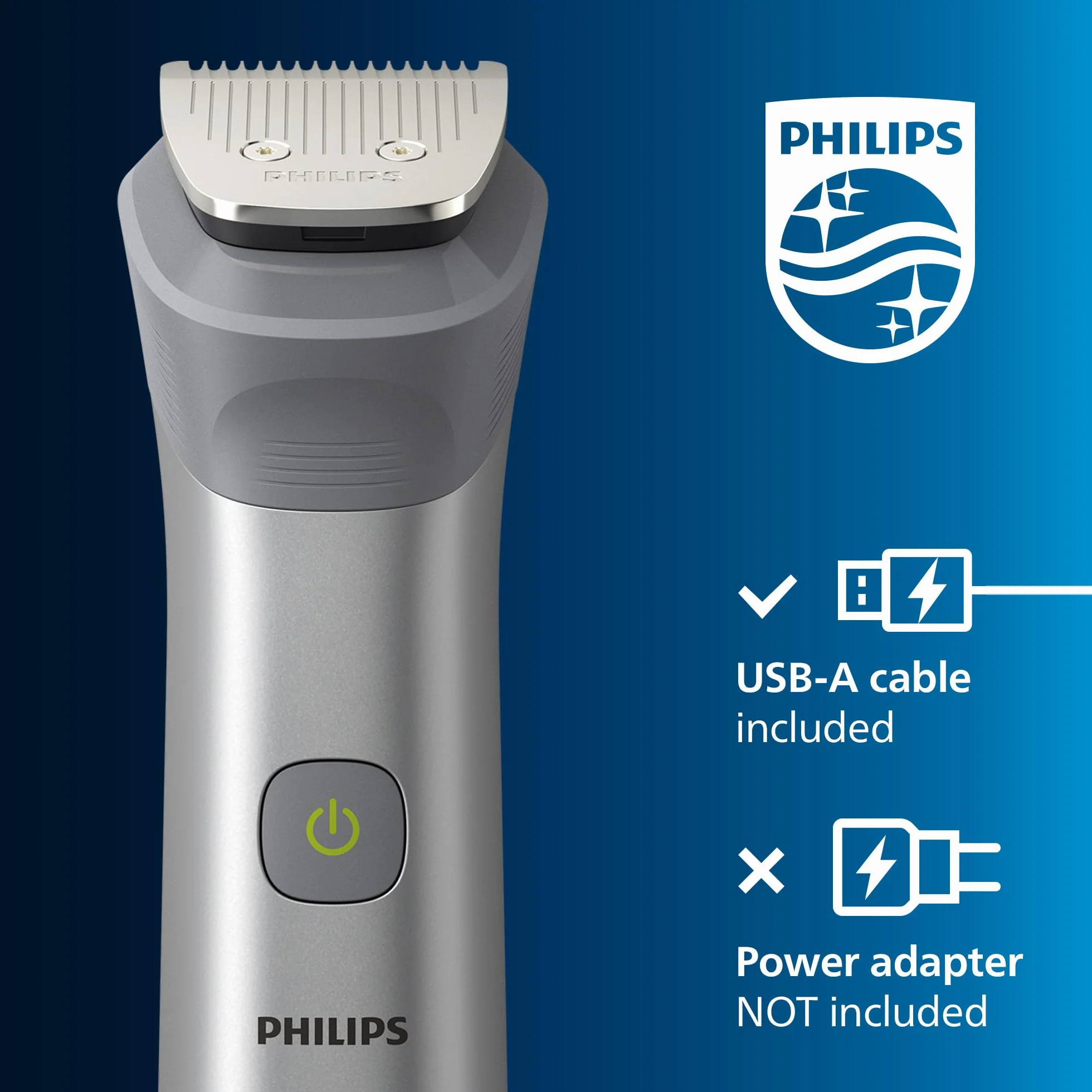 Philips Trymer Wielofunkcyjny z Serii 5000, Multigroom 12 w 1 do Twarzy, Głowy i Ciała, Jedno Narzędzie, Kompletna Stylizacja, 14 Ustawień Długości (0,5–16 mm) (Model MG5950/15)