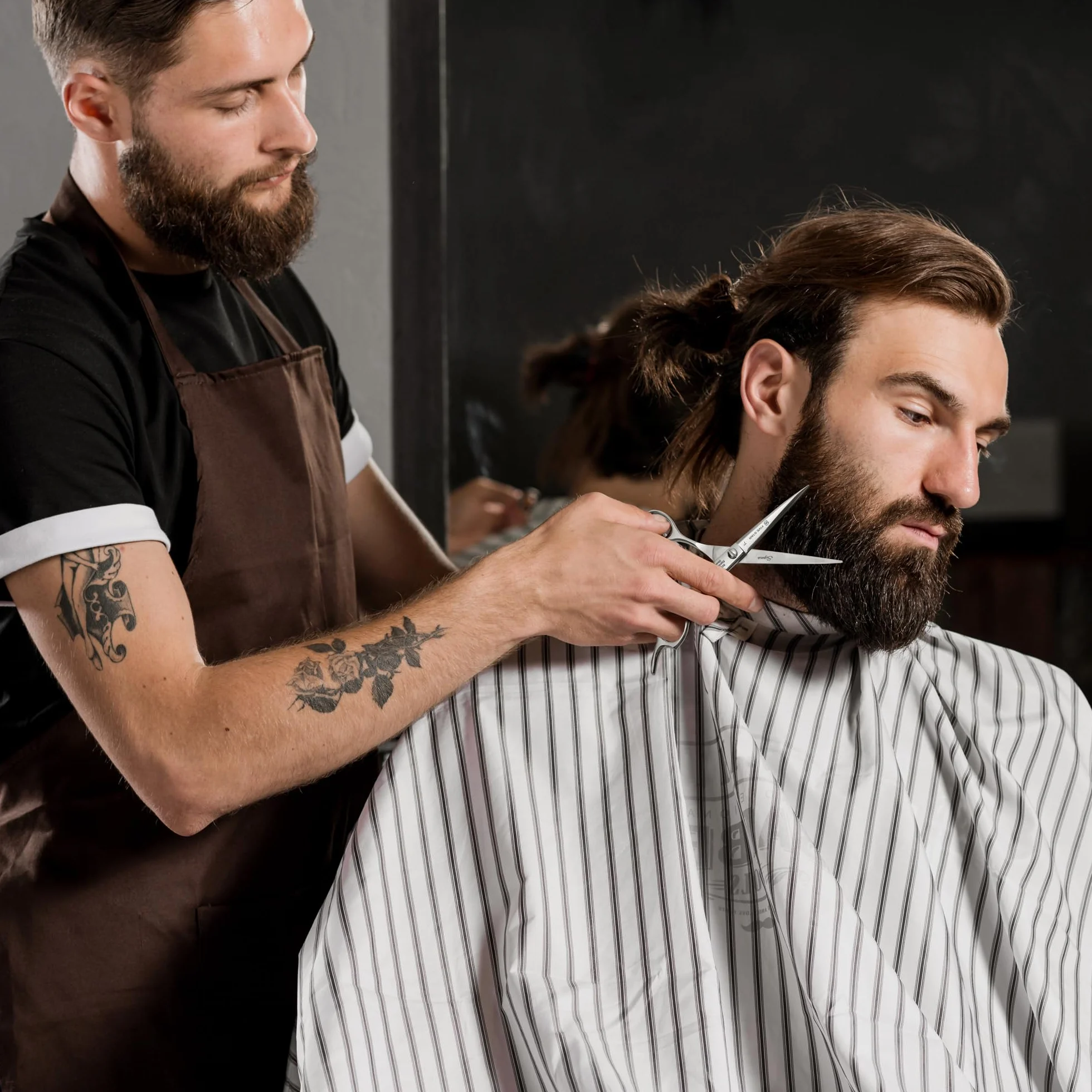 TK FIVE STAR Sigma profesjonalne nożyczki fryzjerskie Razor-Edge 7", nożyce do strzyżenia brody, nierdzewne dla kobiet, mężczyzn, fryzjerów, salonów fryzjerskich i dzieci, do mocnych i