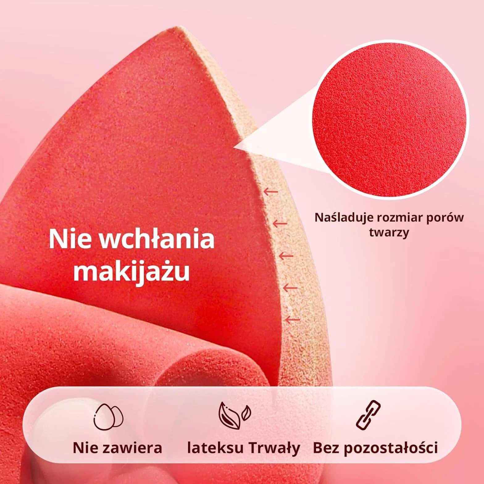 BEAKEY Beauty zestaw gąbek do makijażu, wielokolorowa gąbka do podkładu, idealna do płynów, kremów i pudru, 5 sztuk