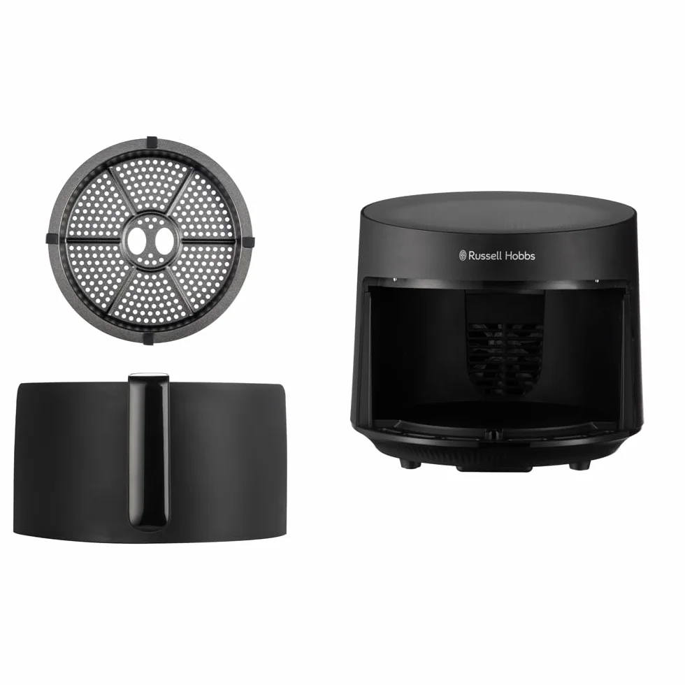 Russell Hobbs Frytkownica beztłuszczowa 5L [10 programów | z okienkiem] Air Fryer (frytkownica bez oleju, grillowanie, pieczenie, max. 200°C, można myć w zmywarce) SatisFry Panoramic Czarny 27420-56
