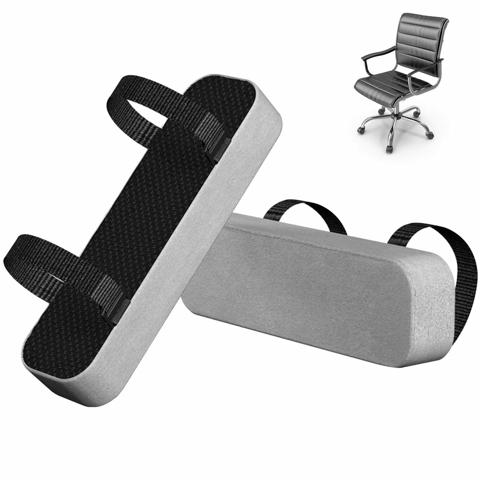 Poduszki na podłokietniki do krzesła biurowego 2 sztuki ergonomiczne piankowe szare
