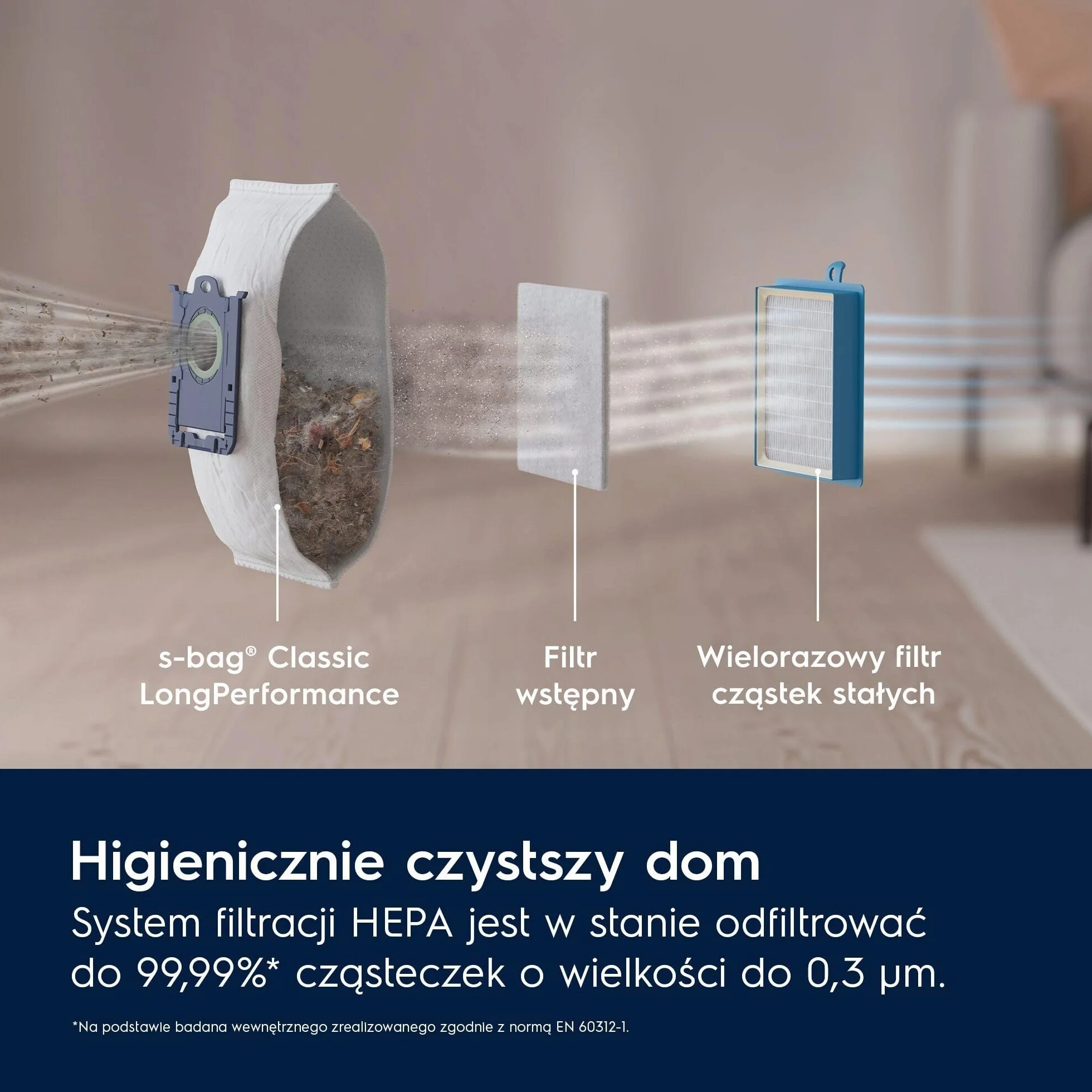 Electrolux Odkurzacz Workowy Clean 600 EB61C3WBL 73 dB 99,99% skuteczność odkurzania Kompaktowy 12 m Brąz