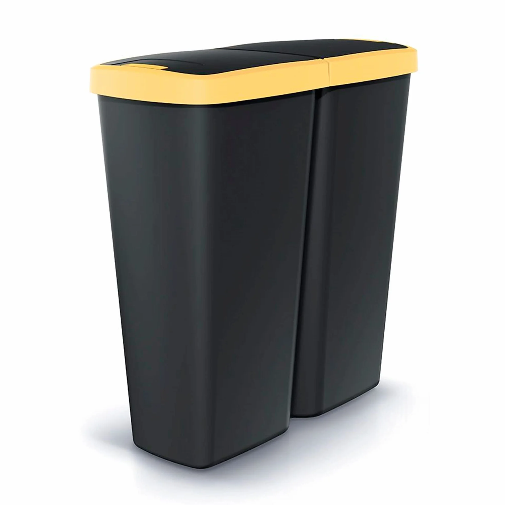 KEDEN Poubelle 2 couvercles indépendants 50L