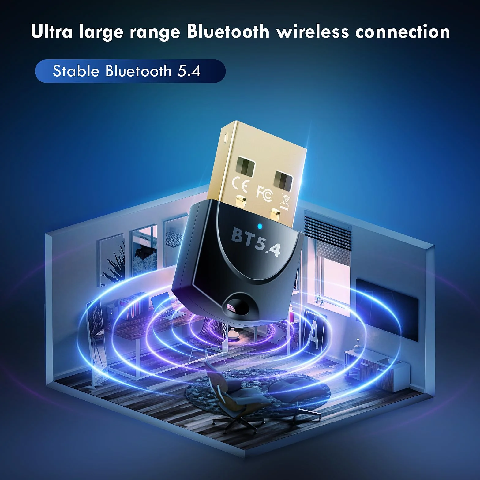 Adapter Bluetooth PC, Dongle do Myszy, Klawiatury, Słuchawek, Telefonu, Adapter USB do Windows 11/10/8.1/7 (A)