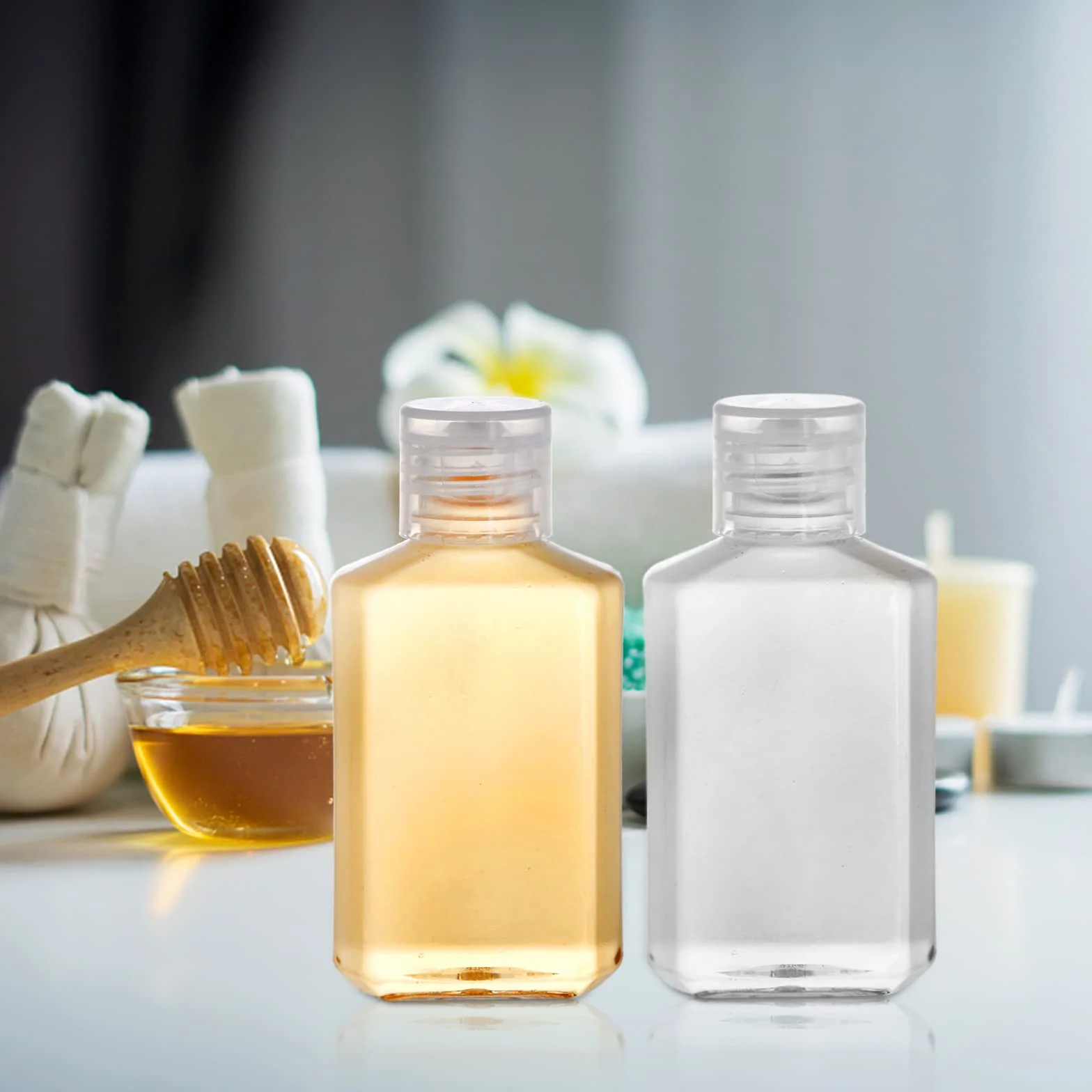 Frcctre Puste plastikowe butelki podróżne, przenośne, przezroczyste plastikowe butelki z klapkami, do wielokrotnego napełniania, do dezynfekcji rąk, kosmetyków, kosmetyków, bez BPA, 60 szt