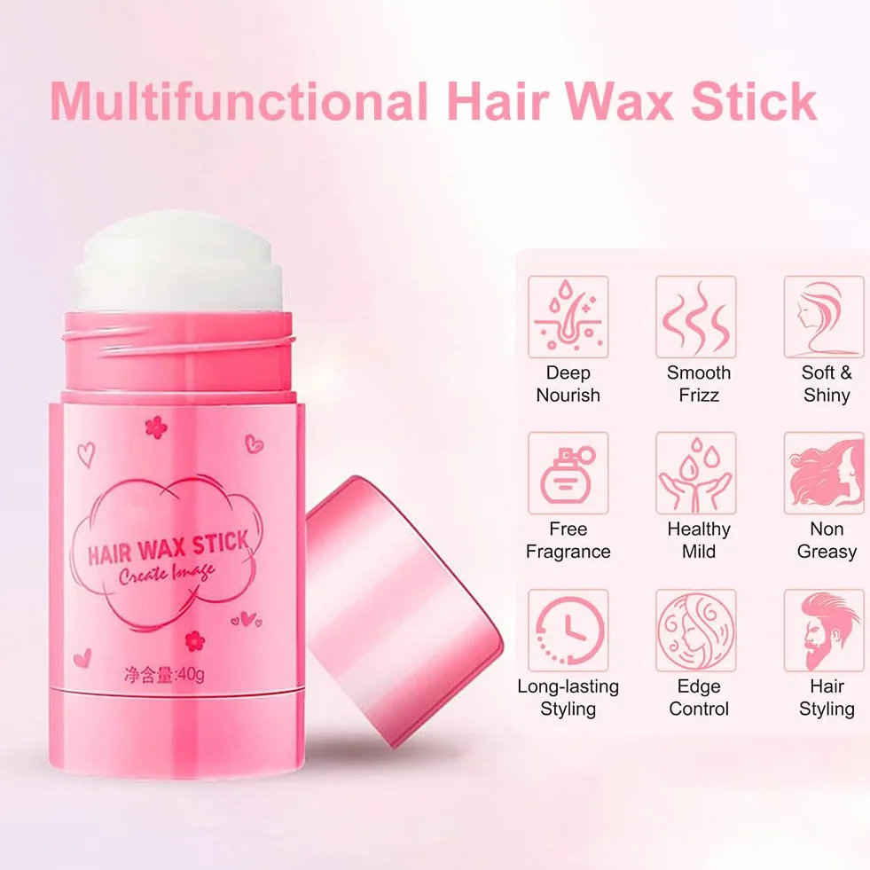 Wax wosk do włosów, 40 g, gładki sztyft do włosów, pomada do włosów, woskowana krawędź kontroli, gładkie włosy, do stylizacji włosów Flyaways