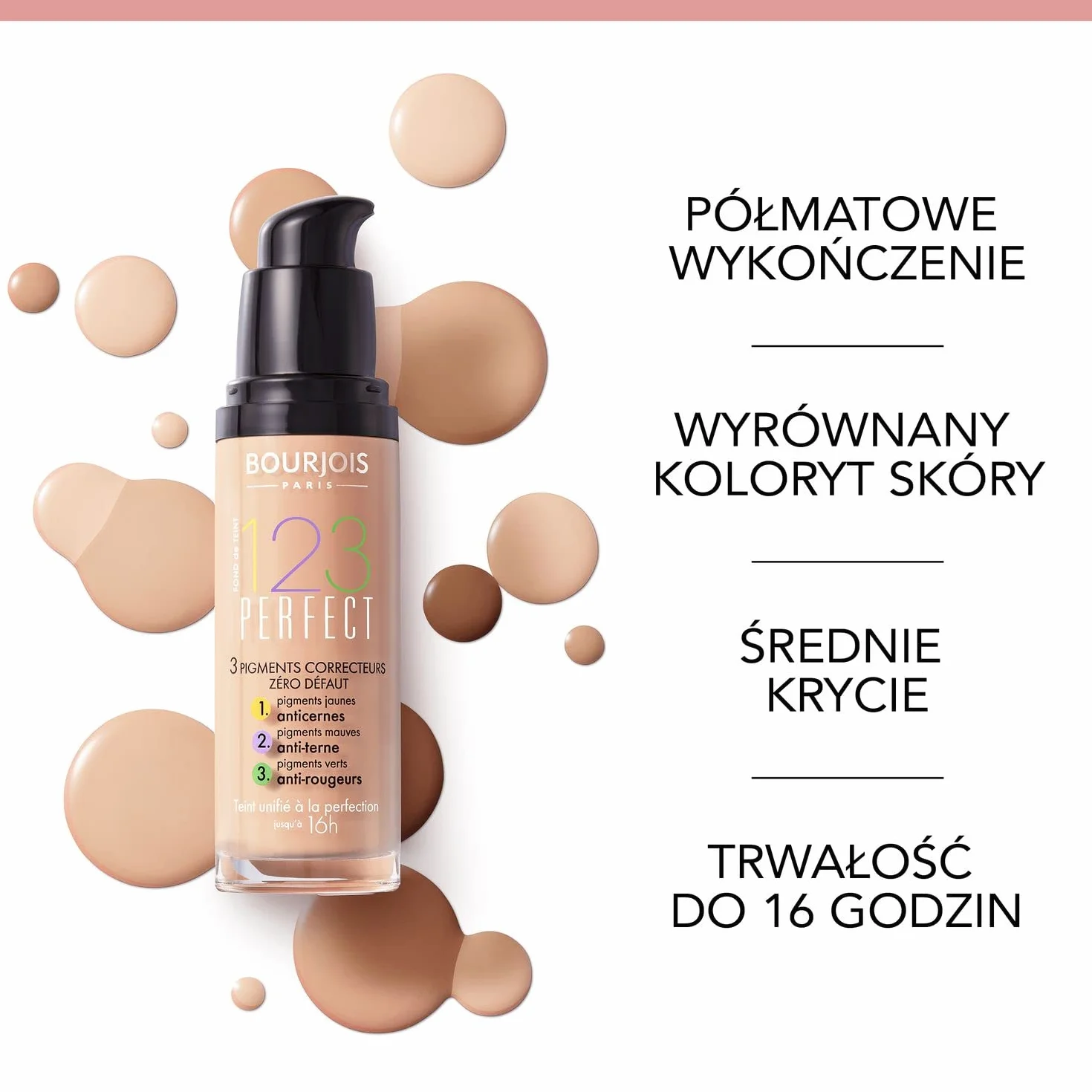 Bourjois 123 Perfect długotrwały podkład kryjący nr 52 - Vanilla, 30ml