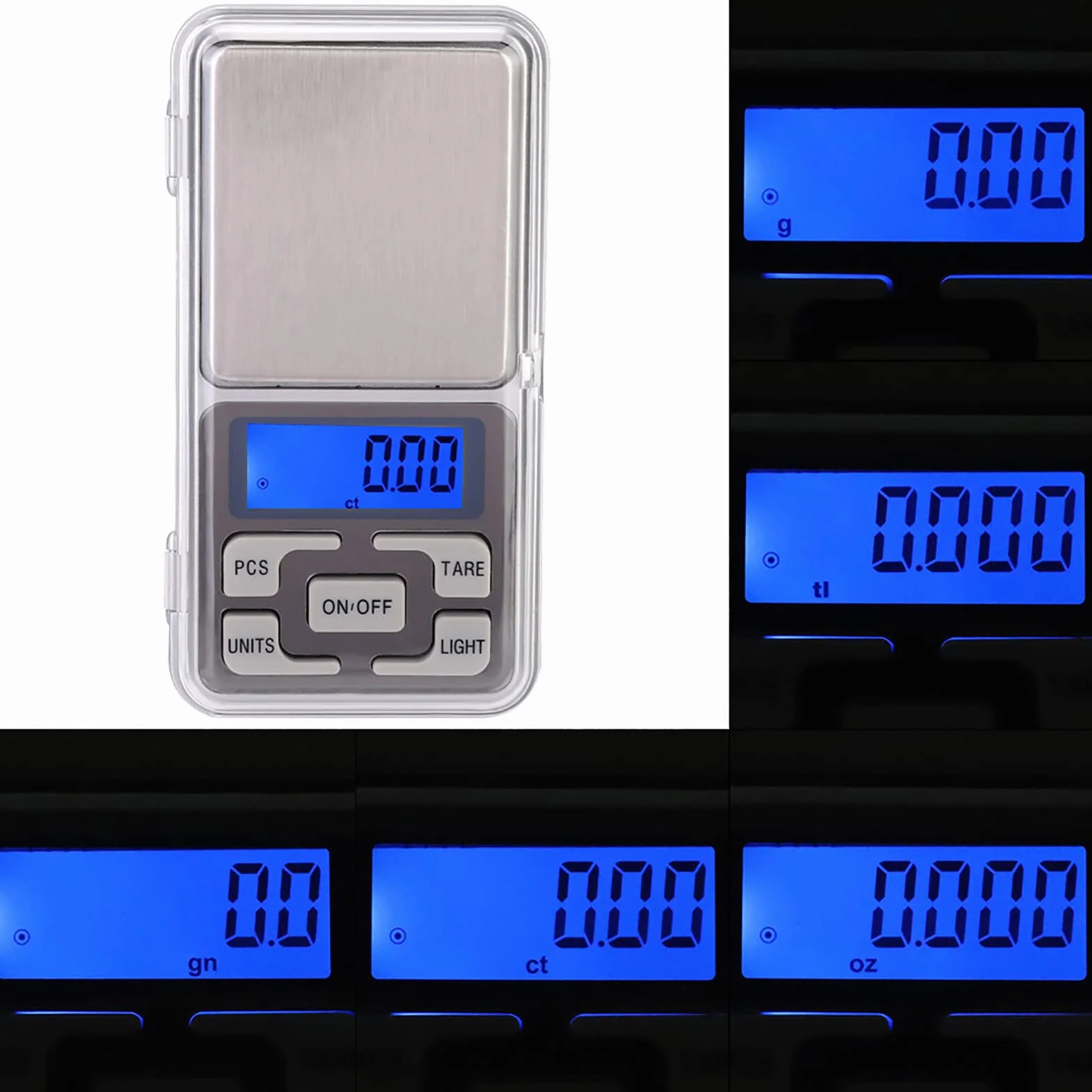 Qcwwy Cyfrowa Waga Kieszonkowa, 500g 0,1g o Wysokiej Dokładności, Przenośna Mini Elektroniczna Waga do żywności z Niebieskim Podświetleniem i funkcją Liczenia do Biżuterii Kuchennej
