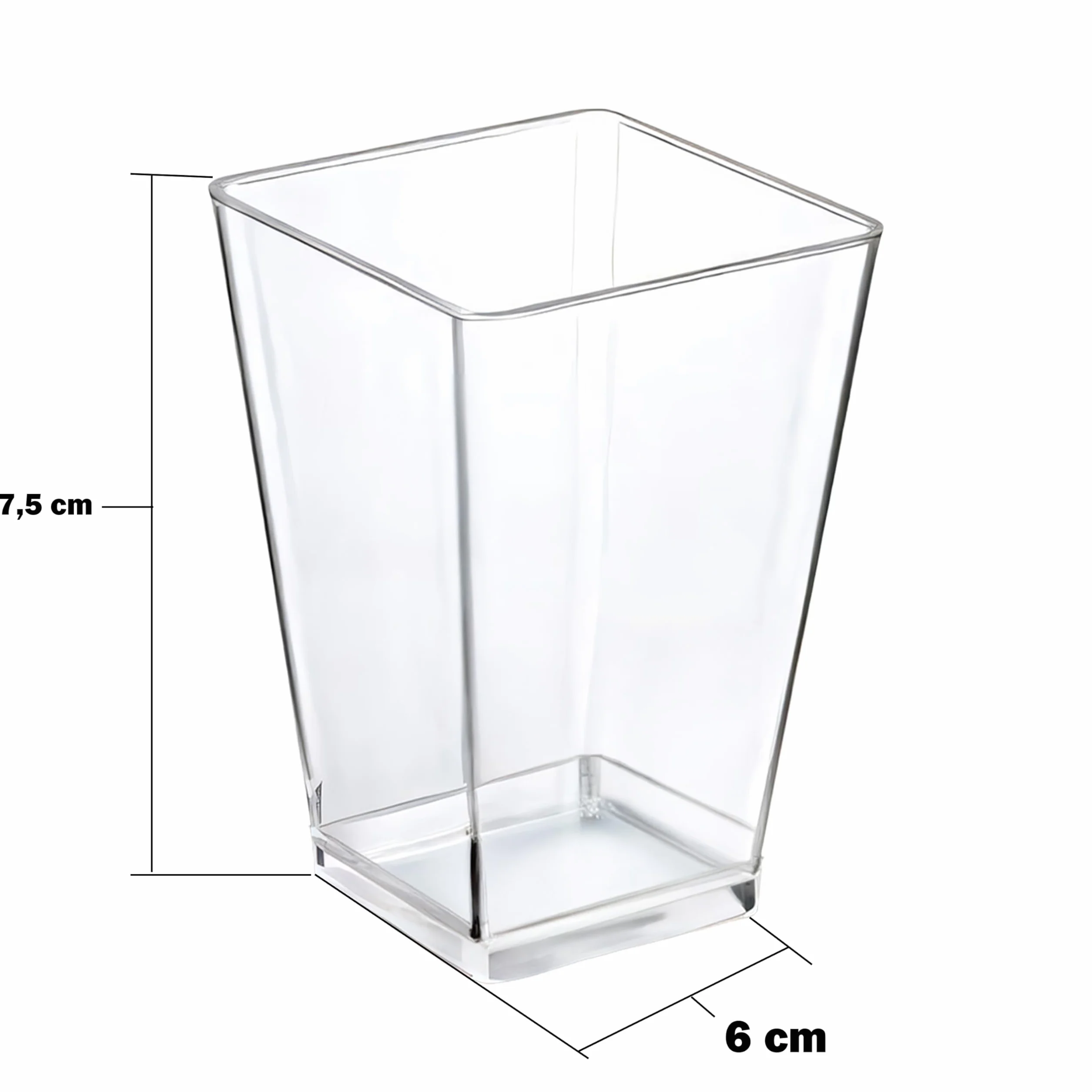 Retoo 25 sztuk kubków deserowych 150 ml przezroczyste kwadratowe zestaw