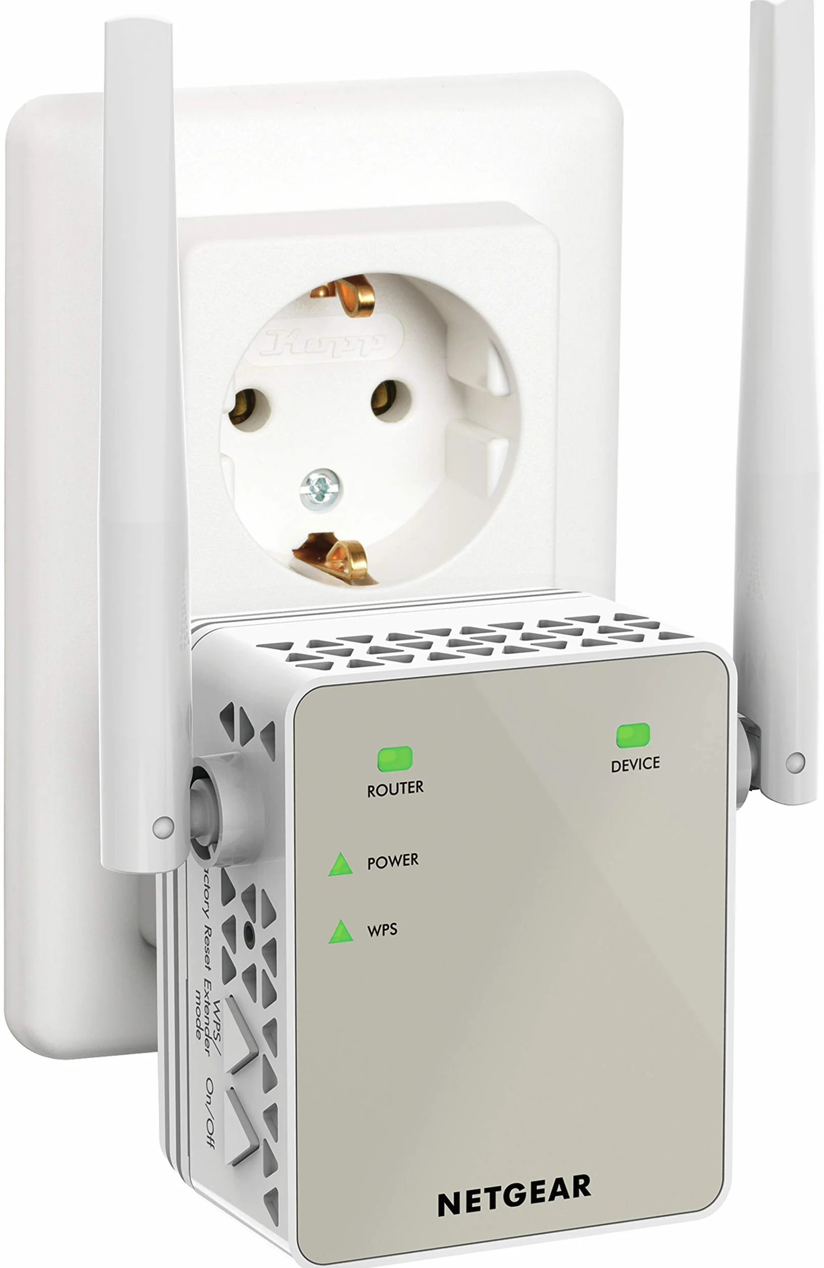 Wzmacniacz sygnału sieci Wi-Fi NETGEAR EX6120 - zasięg do 139 m² i 25 urządzeń dzięki dwupasmowemu, bezprzewodowemu wzmacniaczowi AC1200 (prędkość do 1200 Mb/s) oraz konstrukcji z wtyczką ścienną