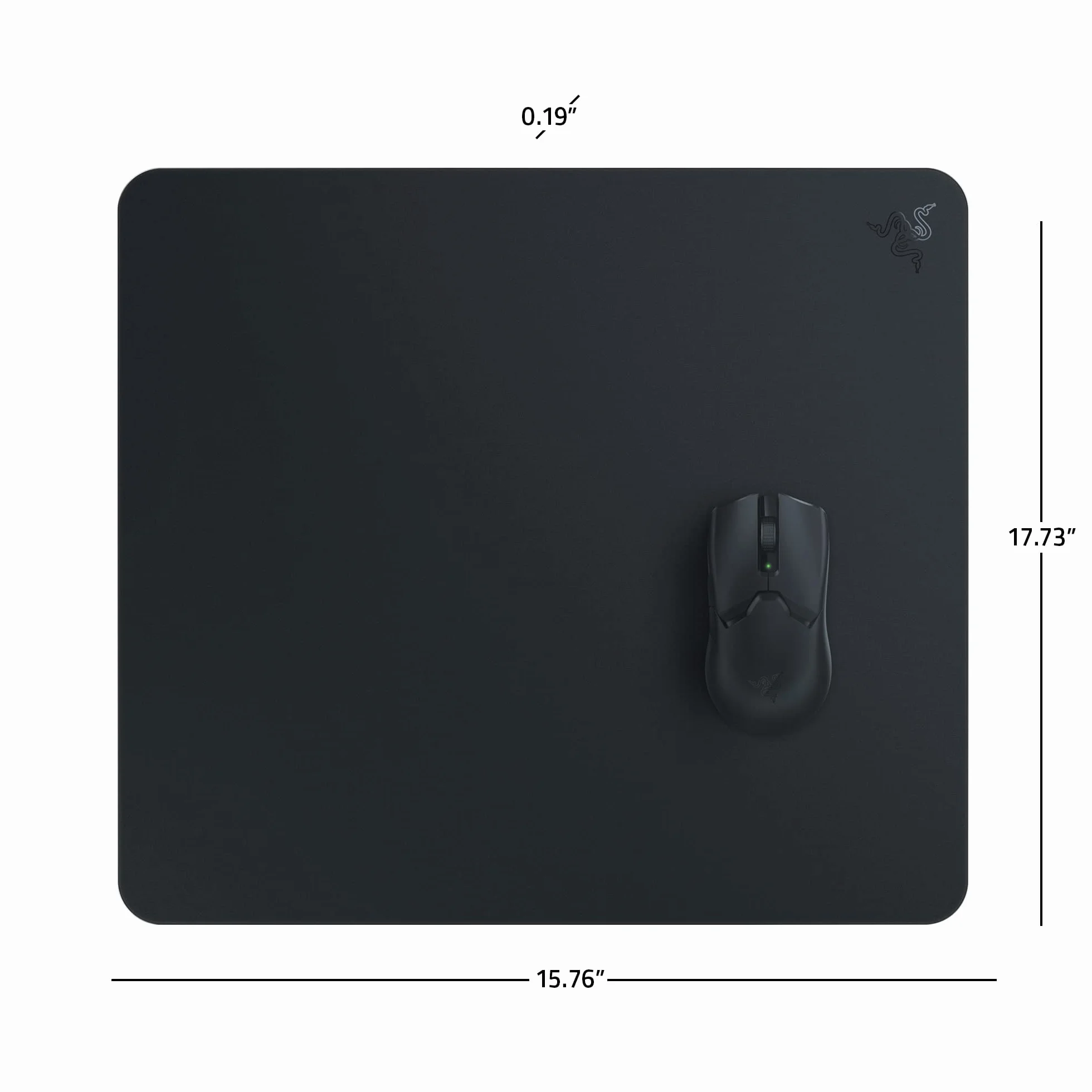 Razer Podkładka pod mysz do gier ze szkła hartowanego Atlas: Ultra gładka mikro-trawiona powierzchnia, odporna na zabrudzenia i zarysowania, antypoślizgowa podstawa, ciche ruchy myszy, czarna