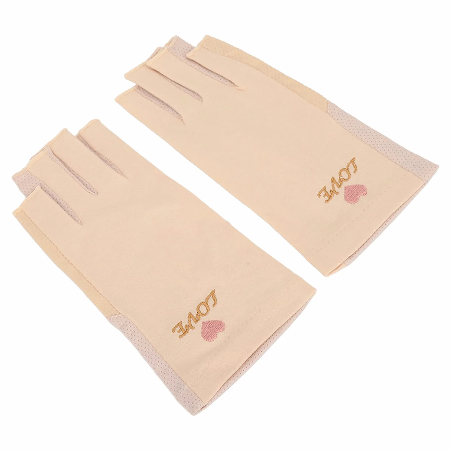 Generic Rękawiczki Ochronne UV, Rękawiczki do Manicure Bez Palców z Filtrem UPF50+ do Suszarki z lampą UV Oddychające Włókno Bawełniane Elastyczne Rękawice Chroniące Przed Promieniami (Jasny zółty)