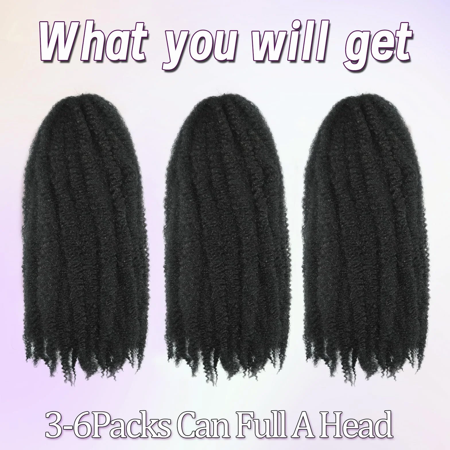 Marley Twist Warkocze Afro Kinky Curly Cuban Twist Warkocze Marley Twists Warkocze Crochet Warkocze Synthetic Senegalese Twists Warkocze do przedłużania włosów dla kobiet (1b, 45,7 cm/3