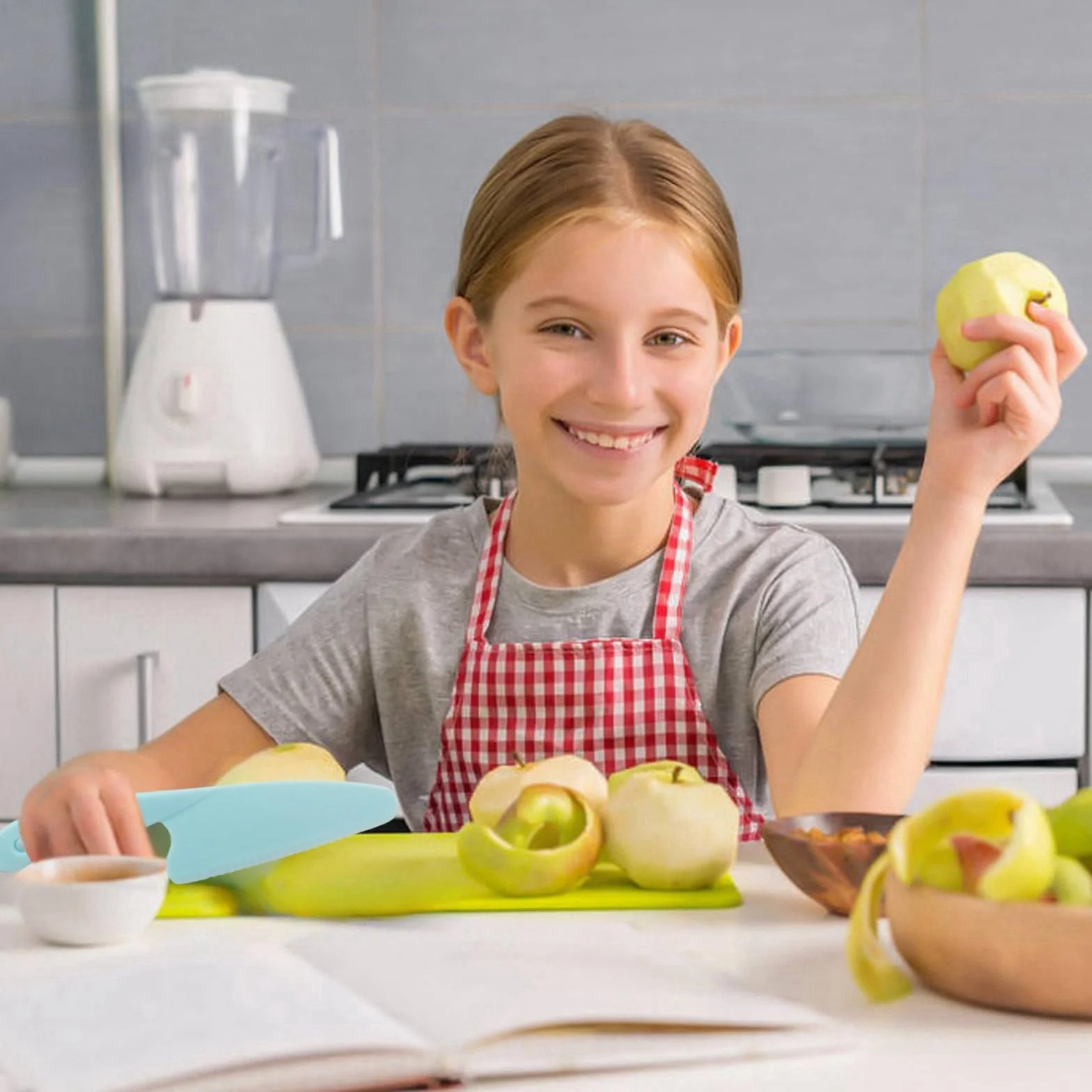 Zestaw noży dziecięcych 3-częściowy bezpieczne noże kuchenne dla dzieci od 3 lat jasnoniebieski