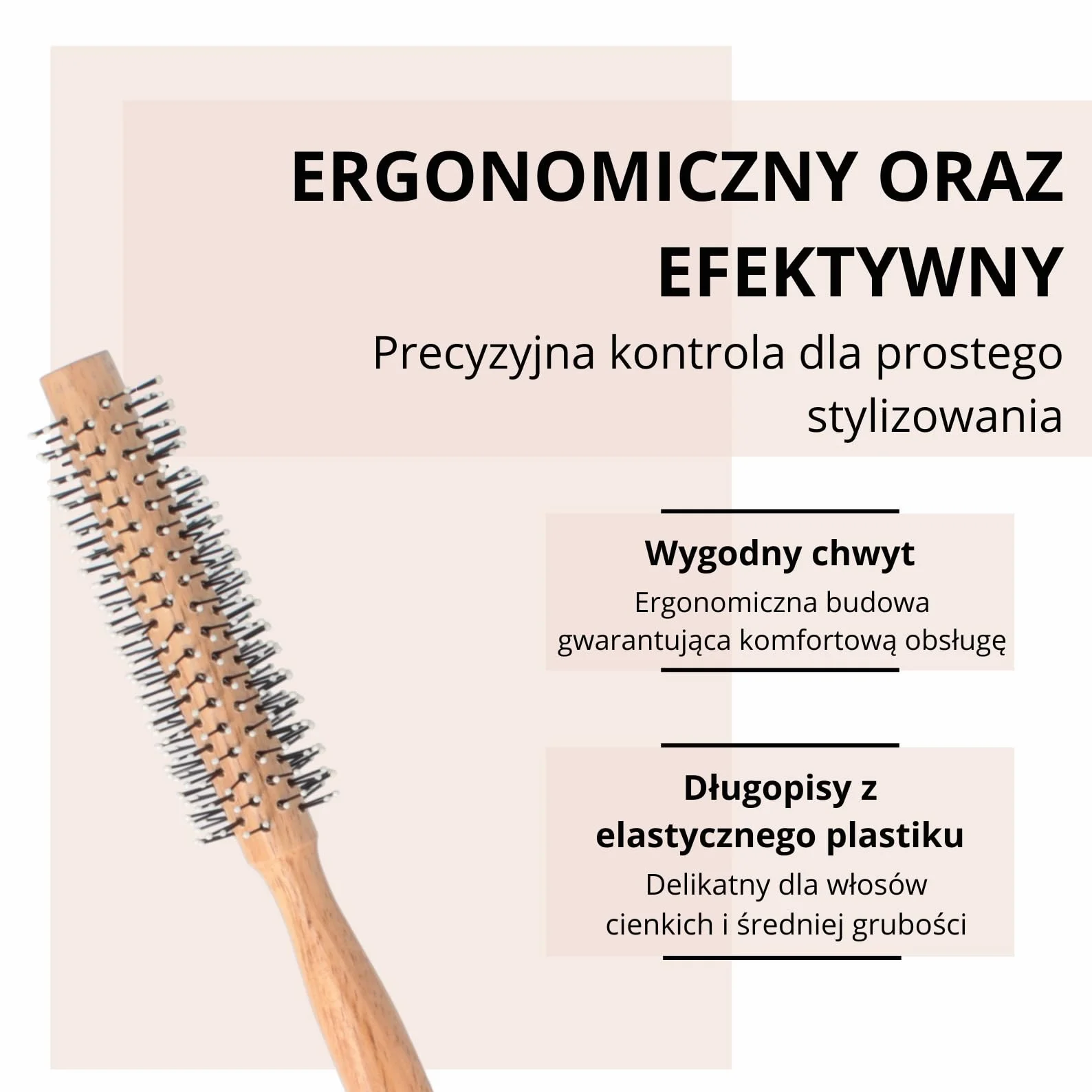 PARSA Beauty Męska szczotka do brody, okrągła, do stylizacji brody, rozplątywanie brody, szczotka do włosów krótkich i średniej długości