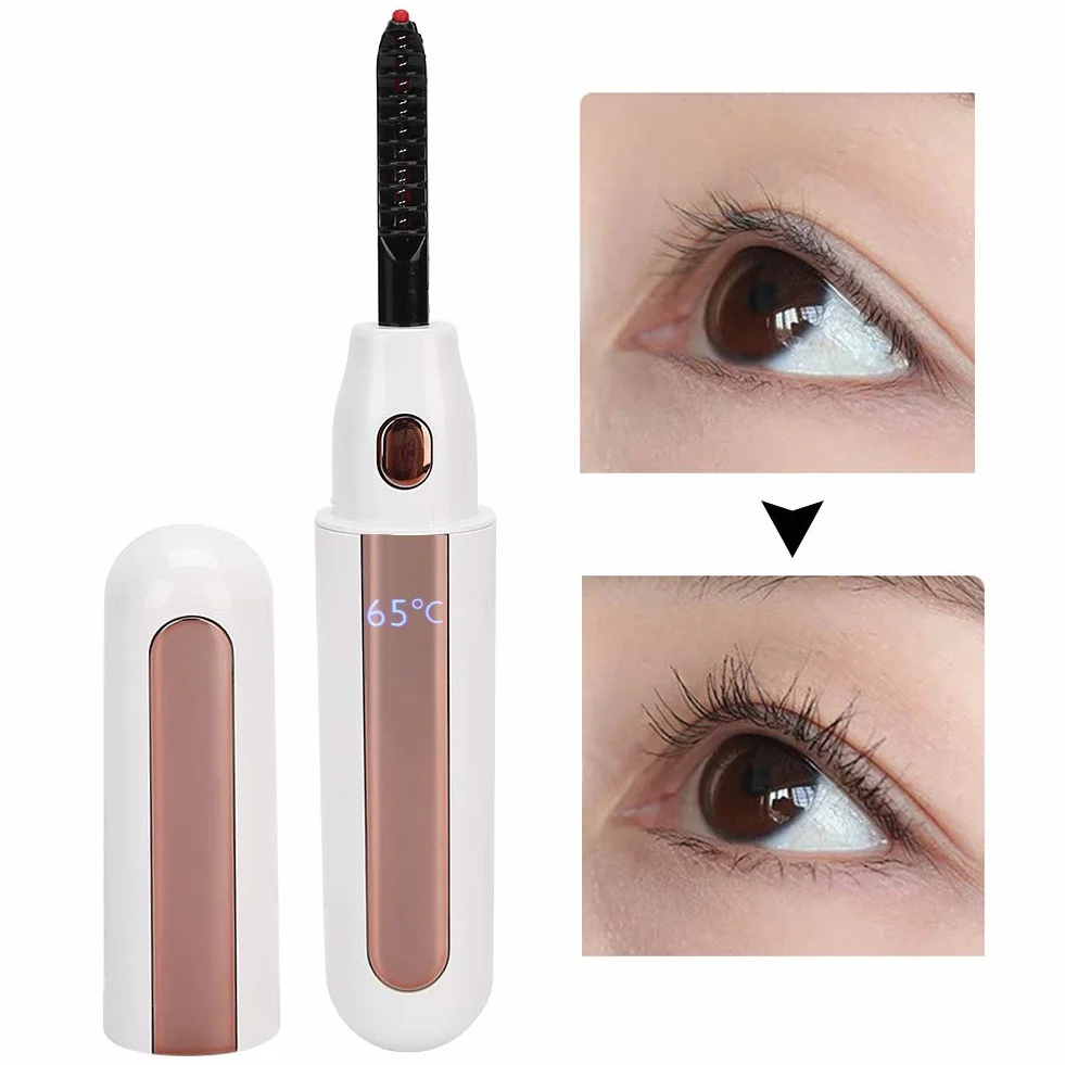 Elektrische Wimpernzange, Beheizbare Wimpernzange, Heated Eyelash Curler, Beheizter Wimpernwickler und Wimpernformer Wiederaufladbar für Make Up (white)