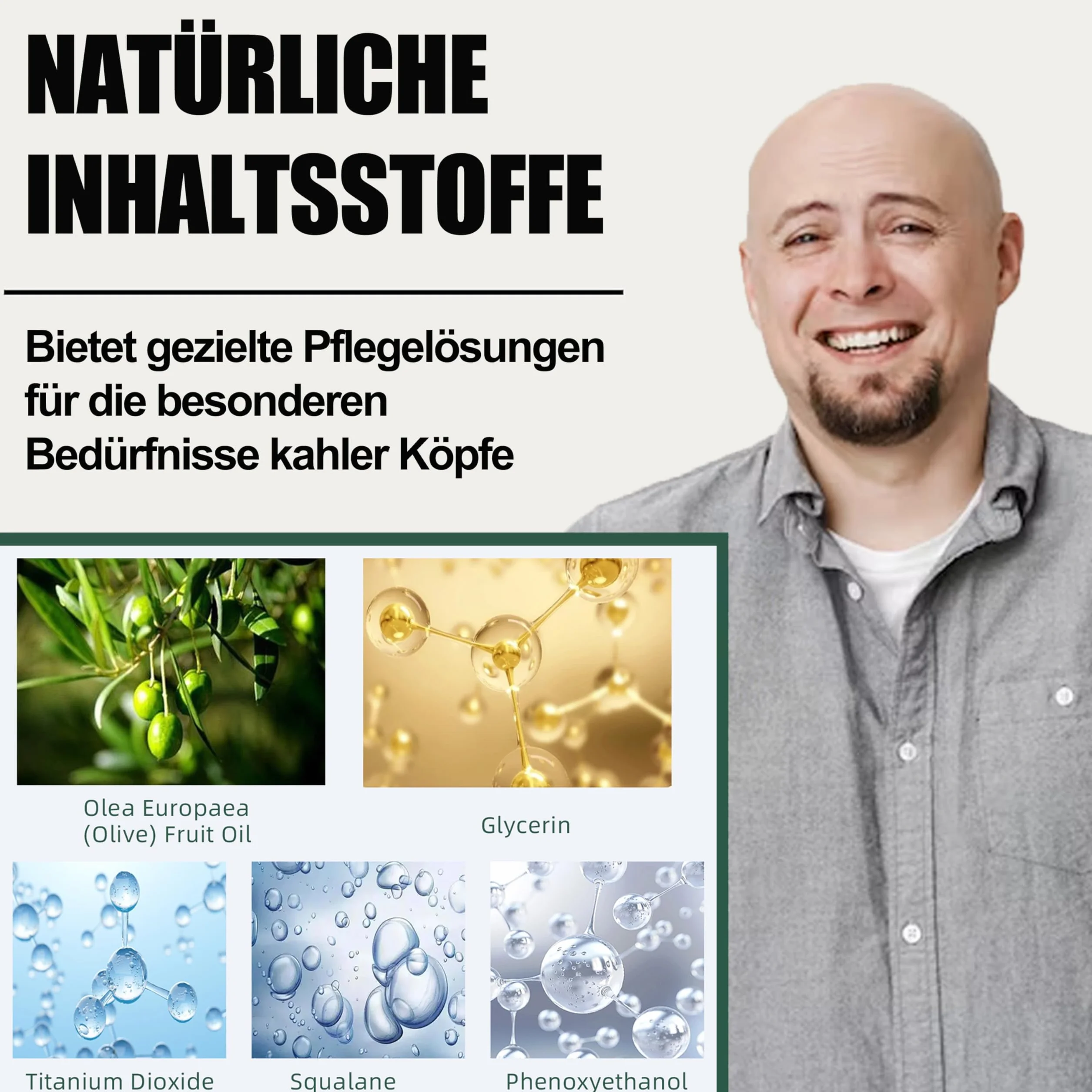 Pielęgnujący krem na łysinę i spray do pielęgnacji skóry głowy - zestaw, krem do pielęgnacji skóry głowy, pielęgnujący spray dla łysych, nawilżająca pielęgnacja łysej głowy, odświeżający i
