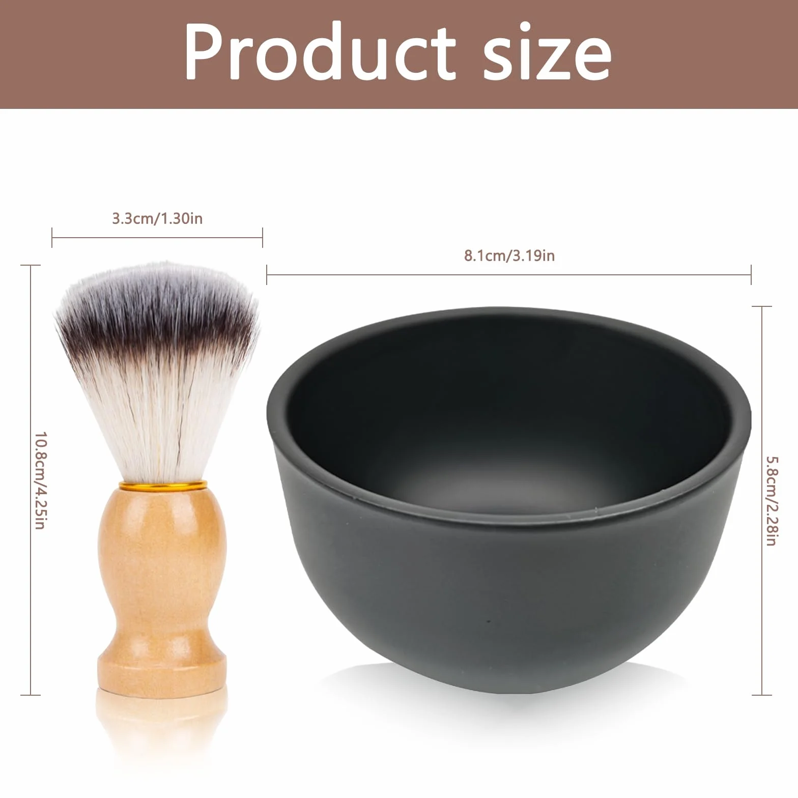 UEPOA Miseczka do golenia, mydelniczka do golenia Shaving Bowl z pędzlem do golenia, do golenia na mokro mężczyzn