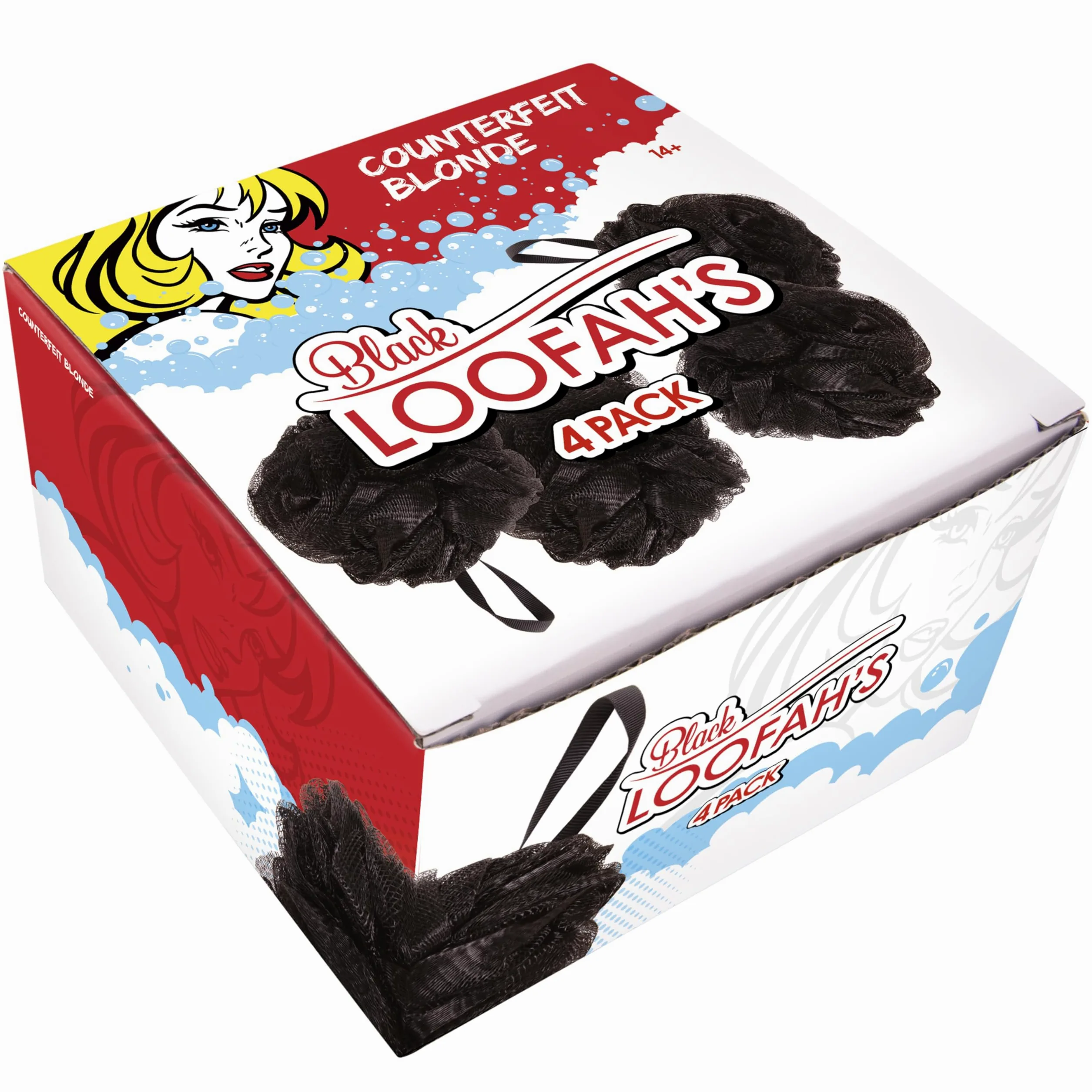 Black Loofah Gąbki pod prysznic I (4-pak) Płuczki do ciała do użytku pod prysznicem I gąbki do kąpieli do szorowania pod prysznic do ciała I Loofah złuszczająca szczotka do ciała akcesoria prysznicowe