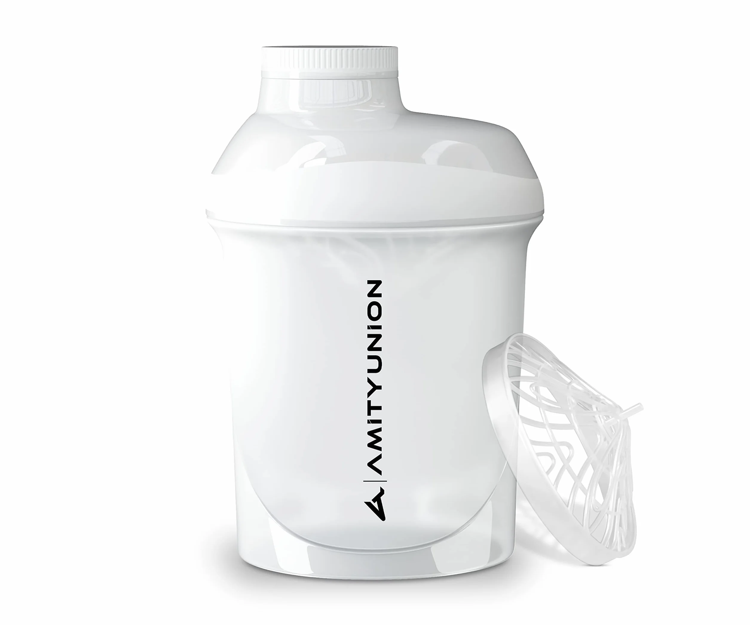 AMITYUNION Protein Shaker 400 ml - Szczelny shaker bez BPA z sitkiem i skalą
